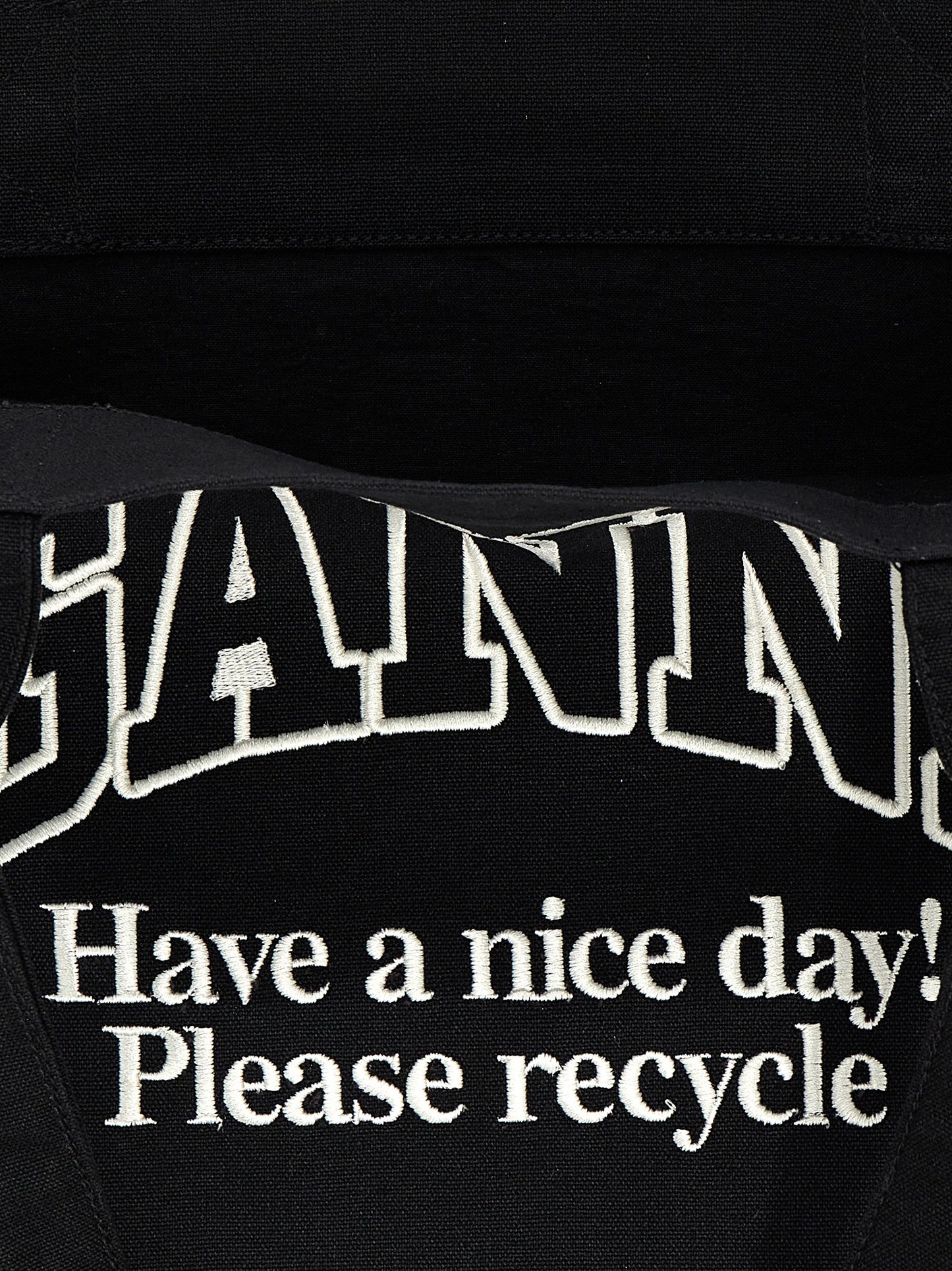 Ganni Bicolor Recycled Cotton Tote Bag
