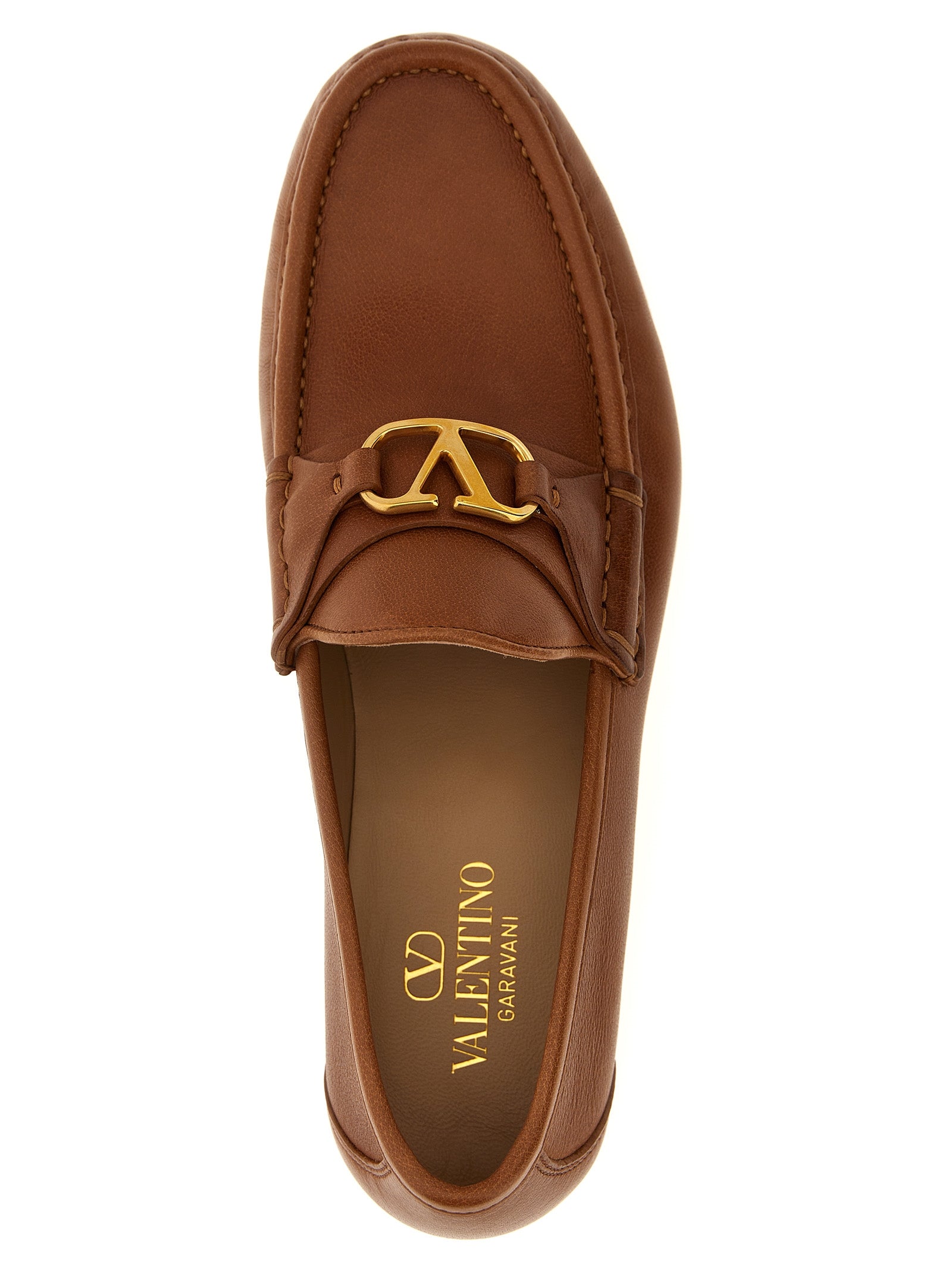 Valentino Garavani Bruine Leren Instaploafers