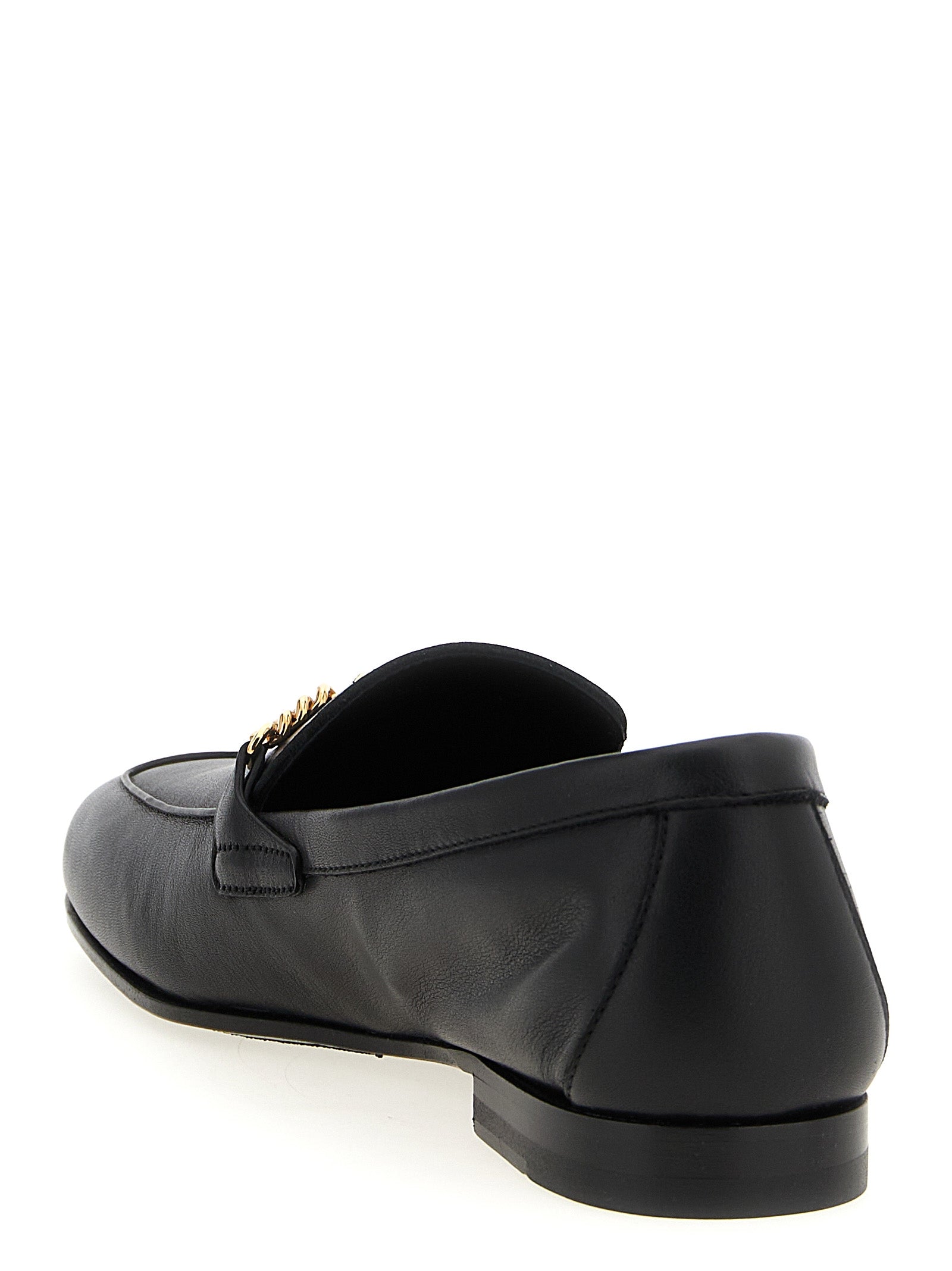 Versace Zwarte Kalfsleren Instaploafers