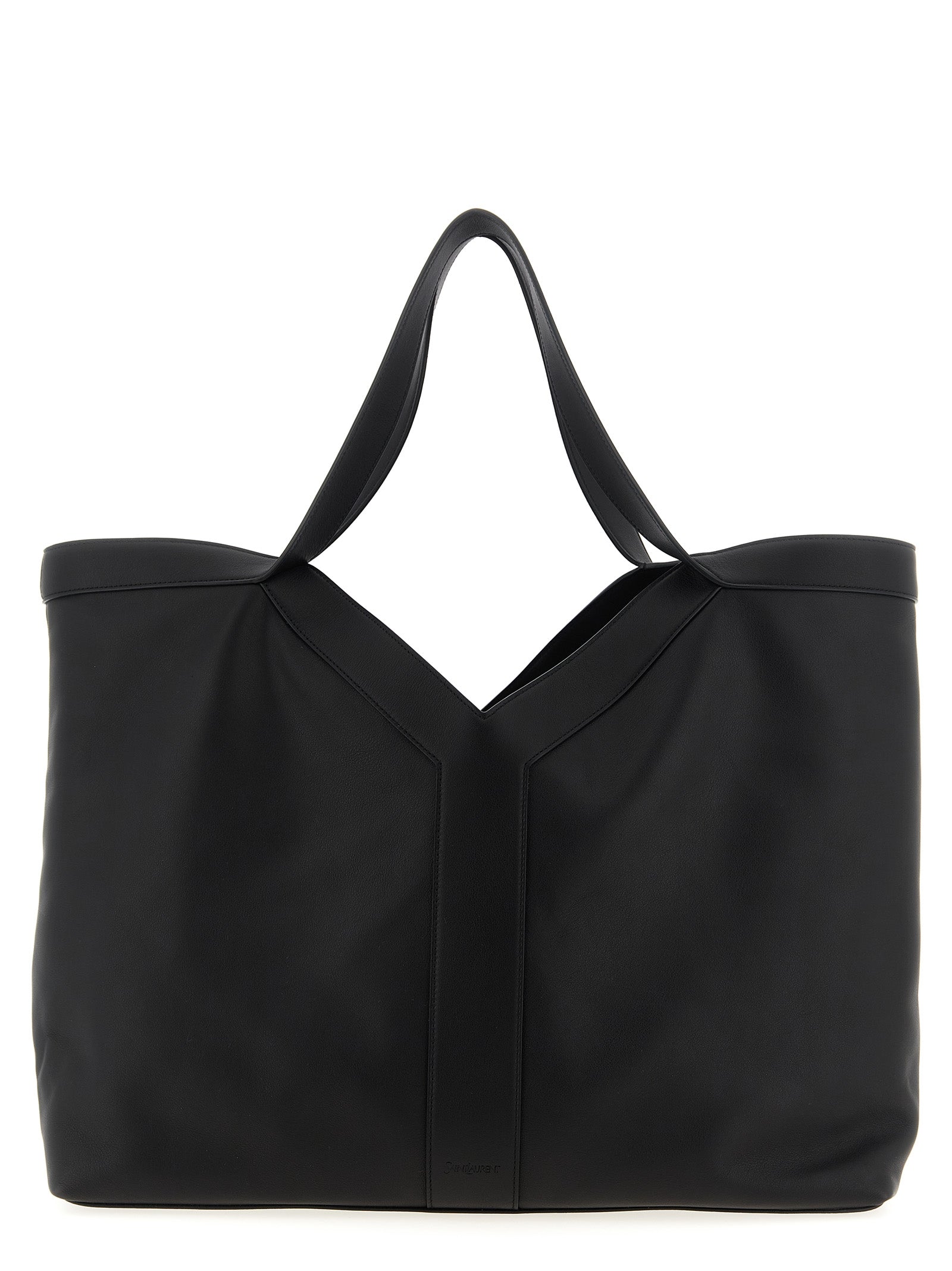 Saint Laurent Zwarte Kalfslederen Draagtas
