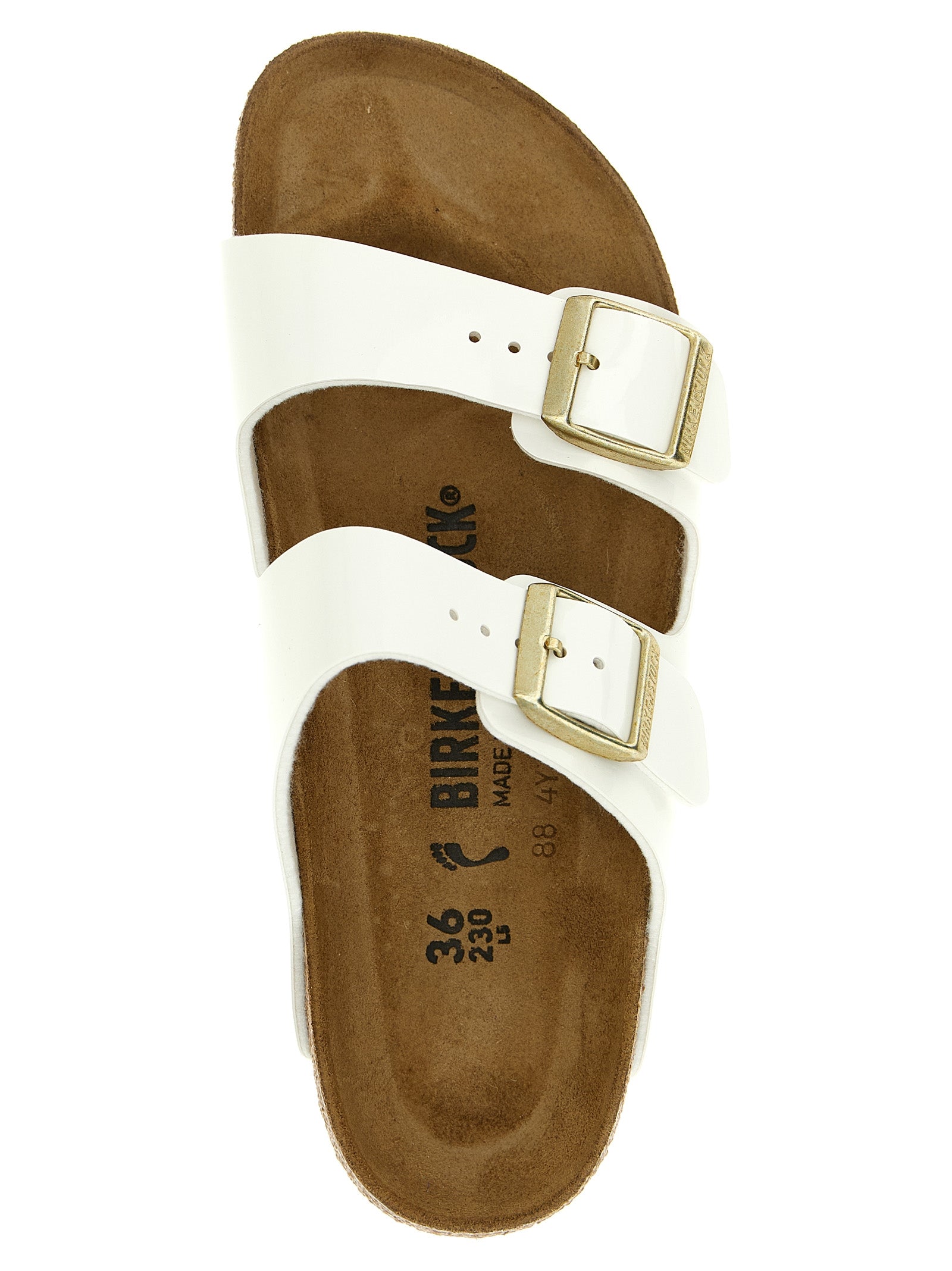 Birkenstock White Faux Leather Slides