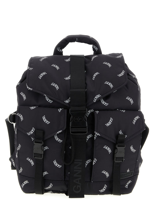 Ganni Black Polyester Backpack