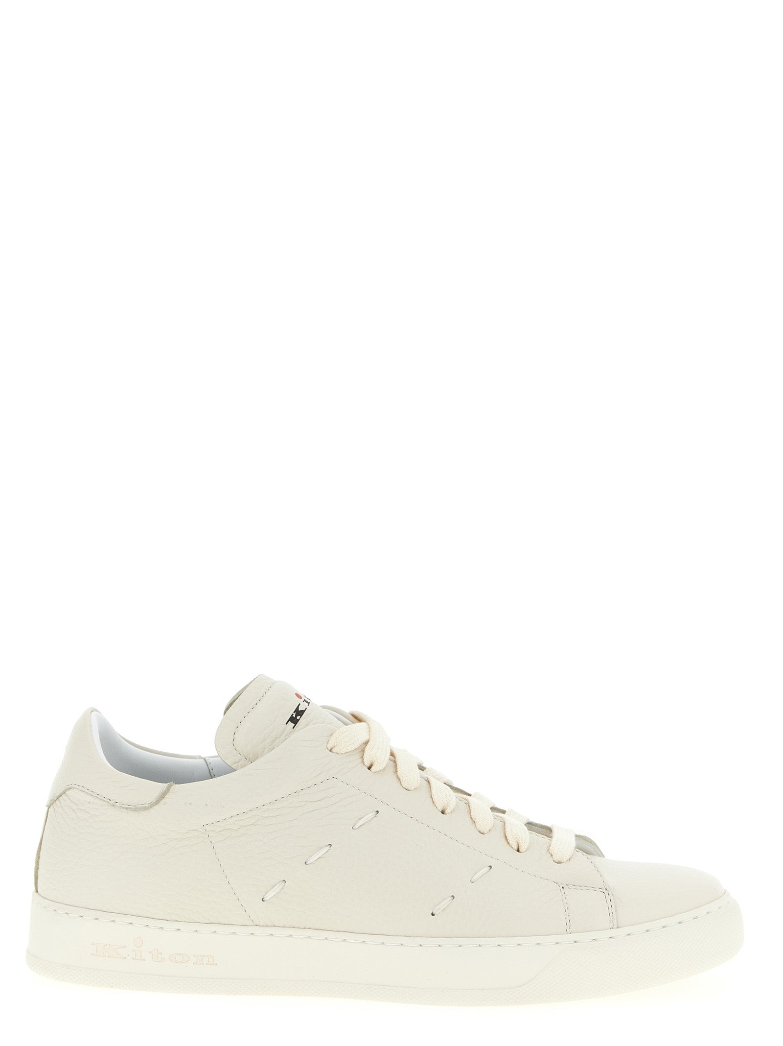 Kiton White Nubuck Leather Low Top Sneakers