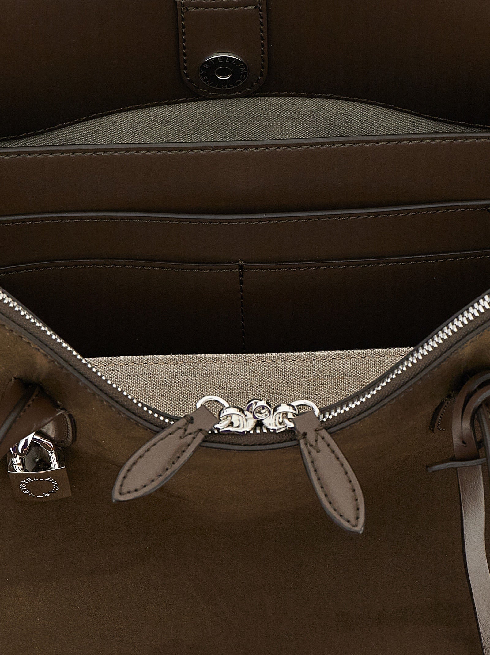 Stella McCartney Sac porté épaule en chanvre marron