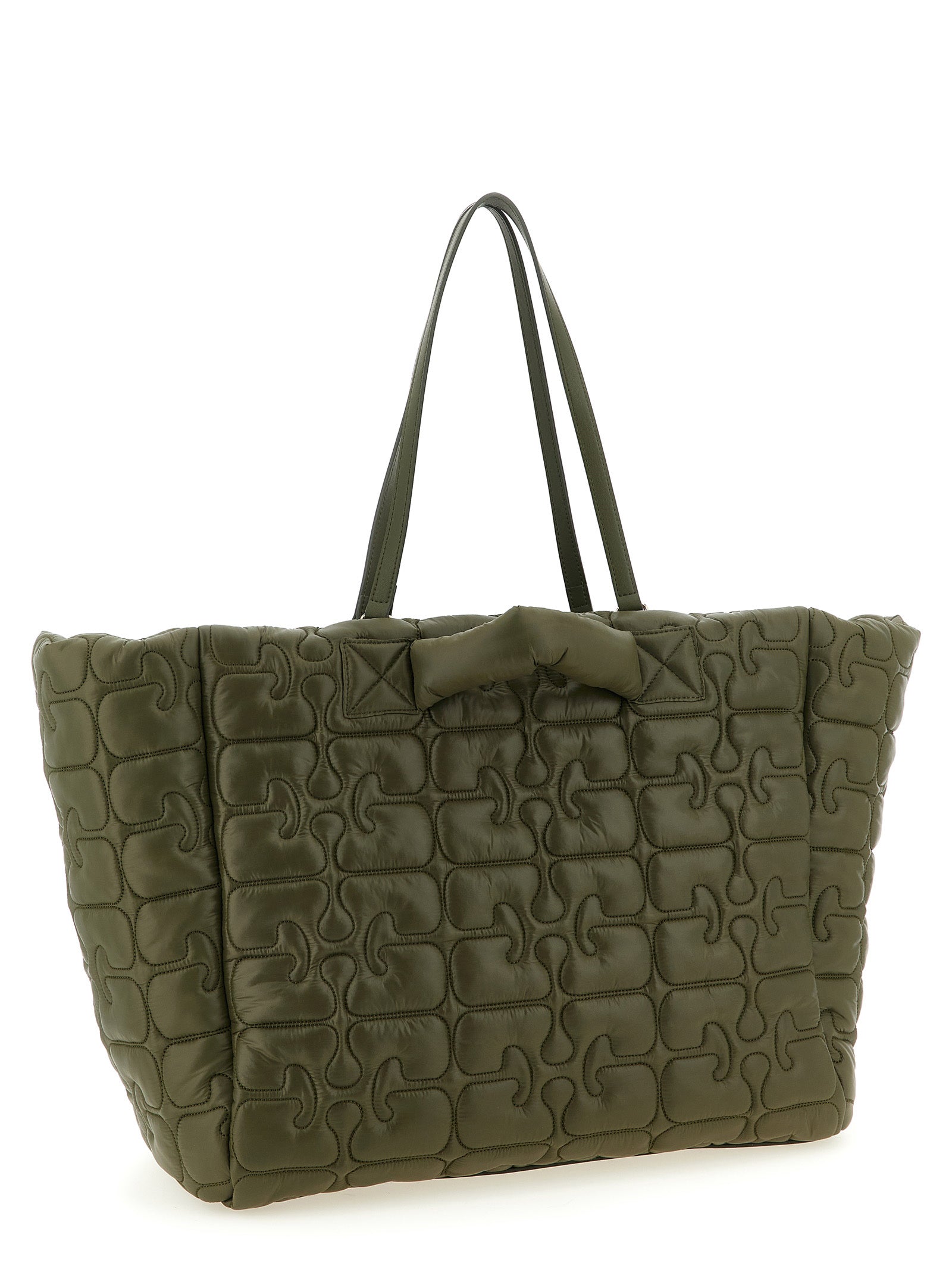 Ganni Bicolor Recycled Polyamide Tote Bag