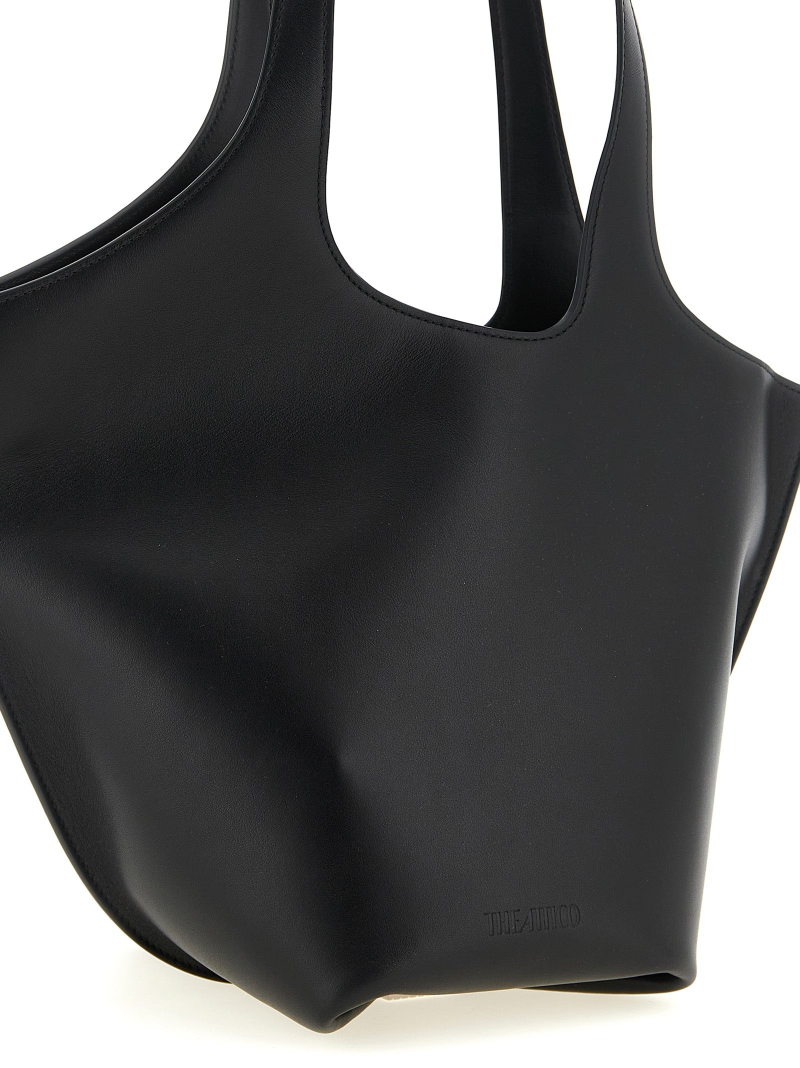 The Attico Sac bandoulière en cuir de veau noir