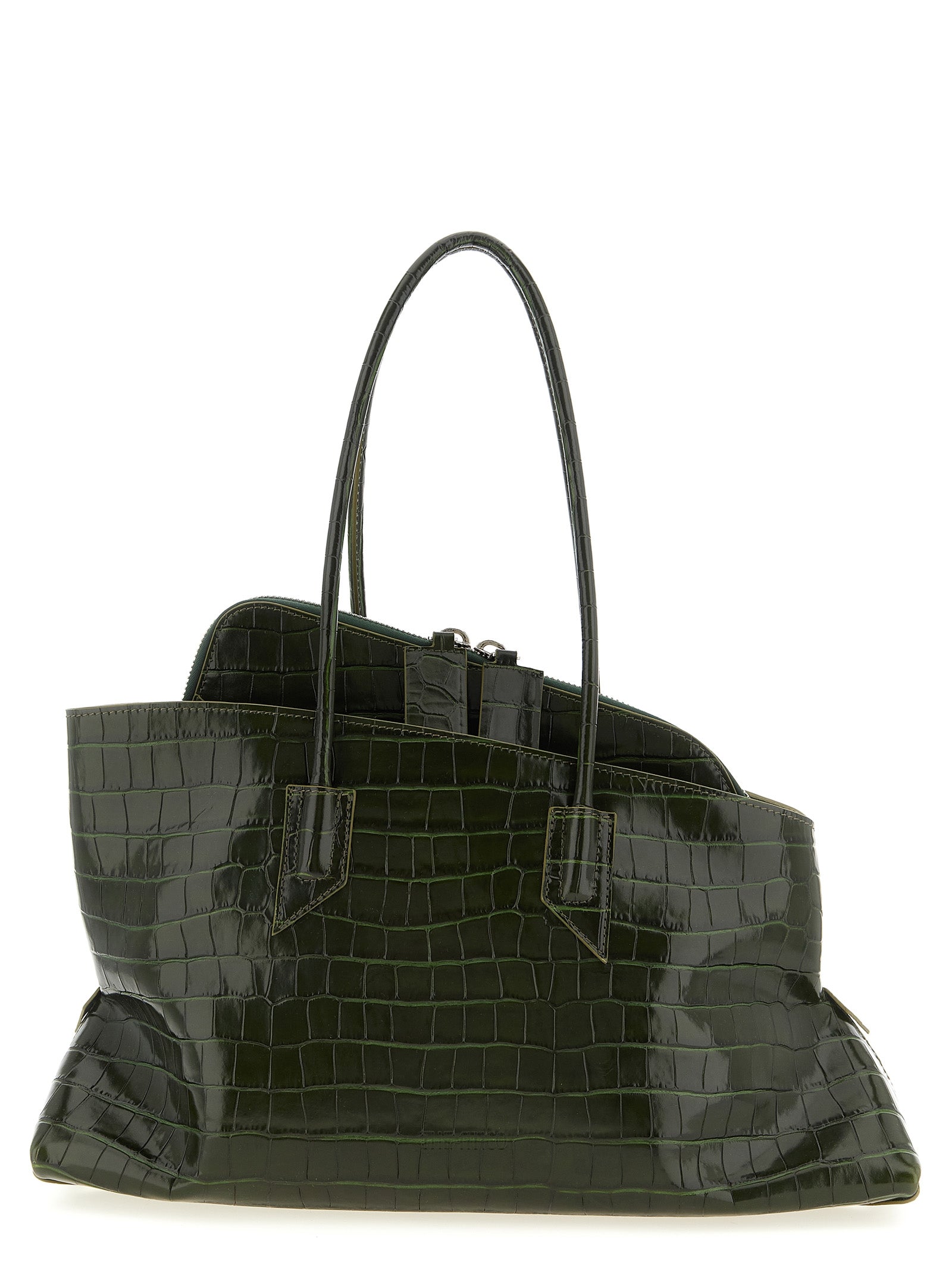 Le Sac à bandoulière Attico Bicolor en cuir de veau