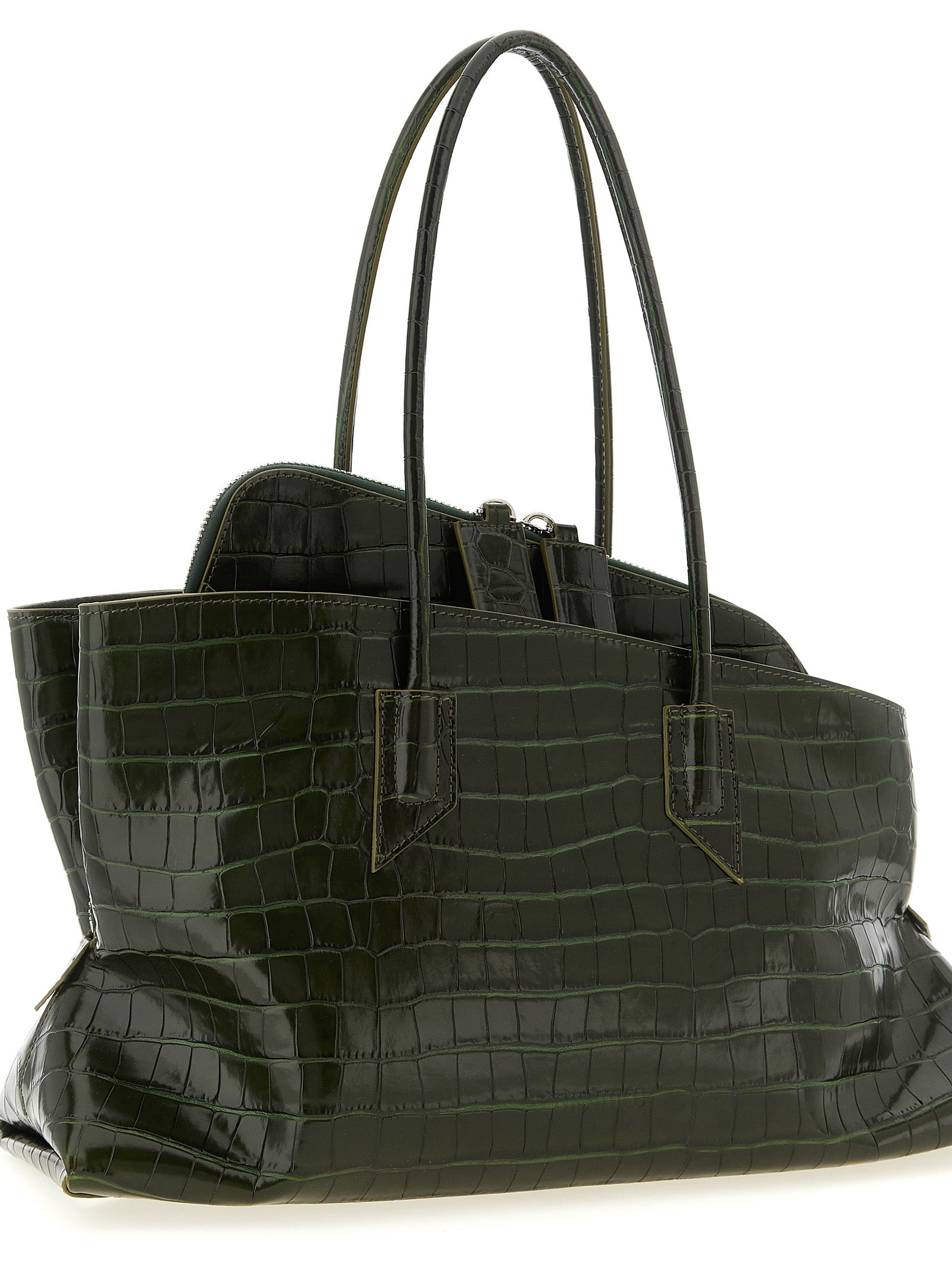 Le Sac à bandoulière Attico Bicolor en cuir de veau