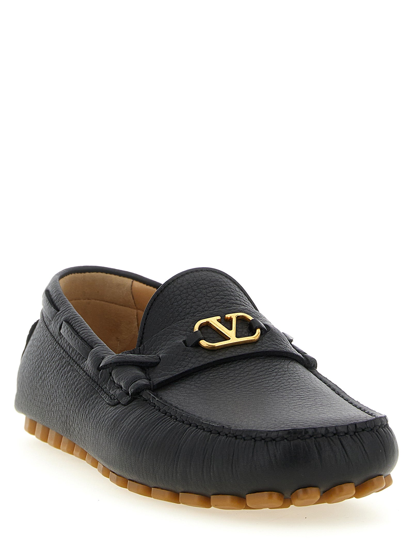 Valentino Garavani Zwarte Kalfsleren Instaploafers