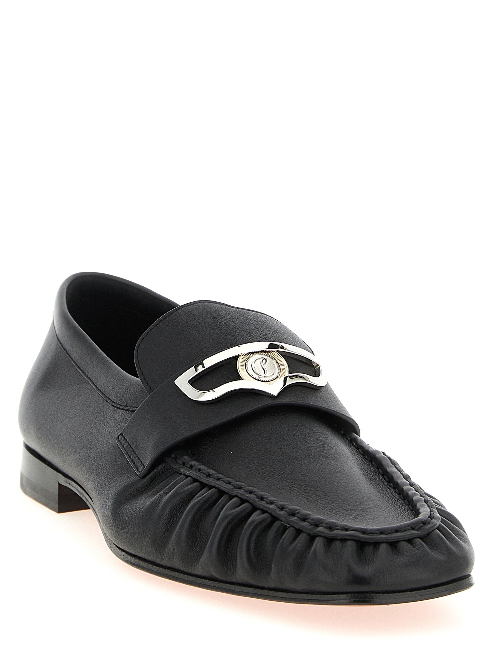 Christian Louboutin Zwarte Kalfslederen Instappers