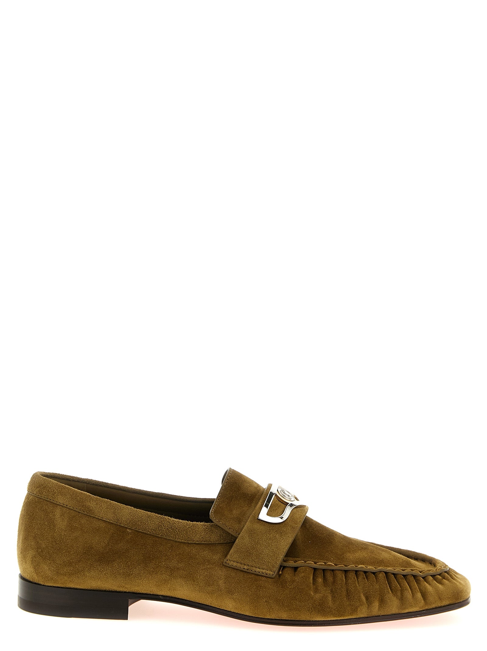 Christian Louboutin Bruine Kalfsleren Instapschoenen