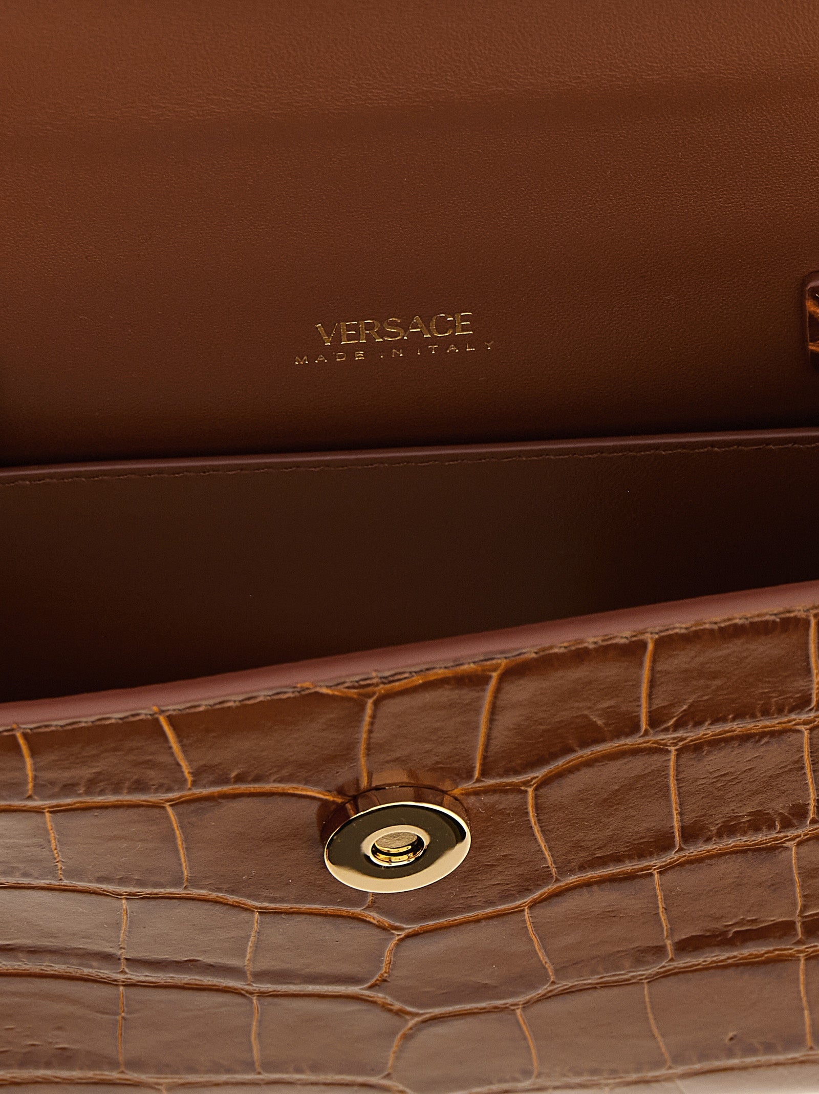 Versace Bruine Kalfsleren Handtas