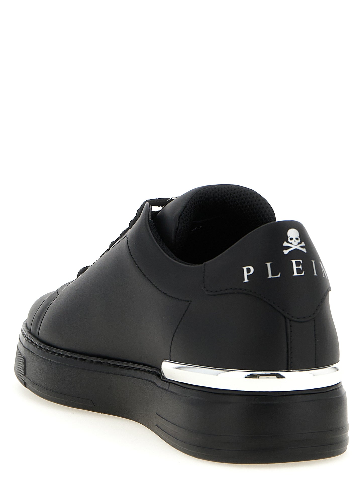 Philipp Plein Black Calfskin Low Top Sneakers