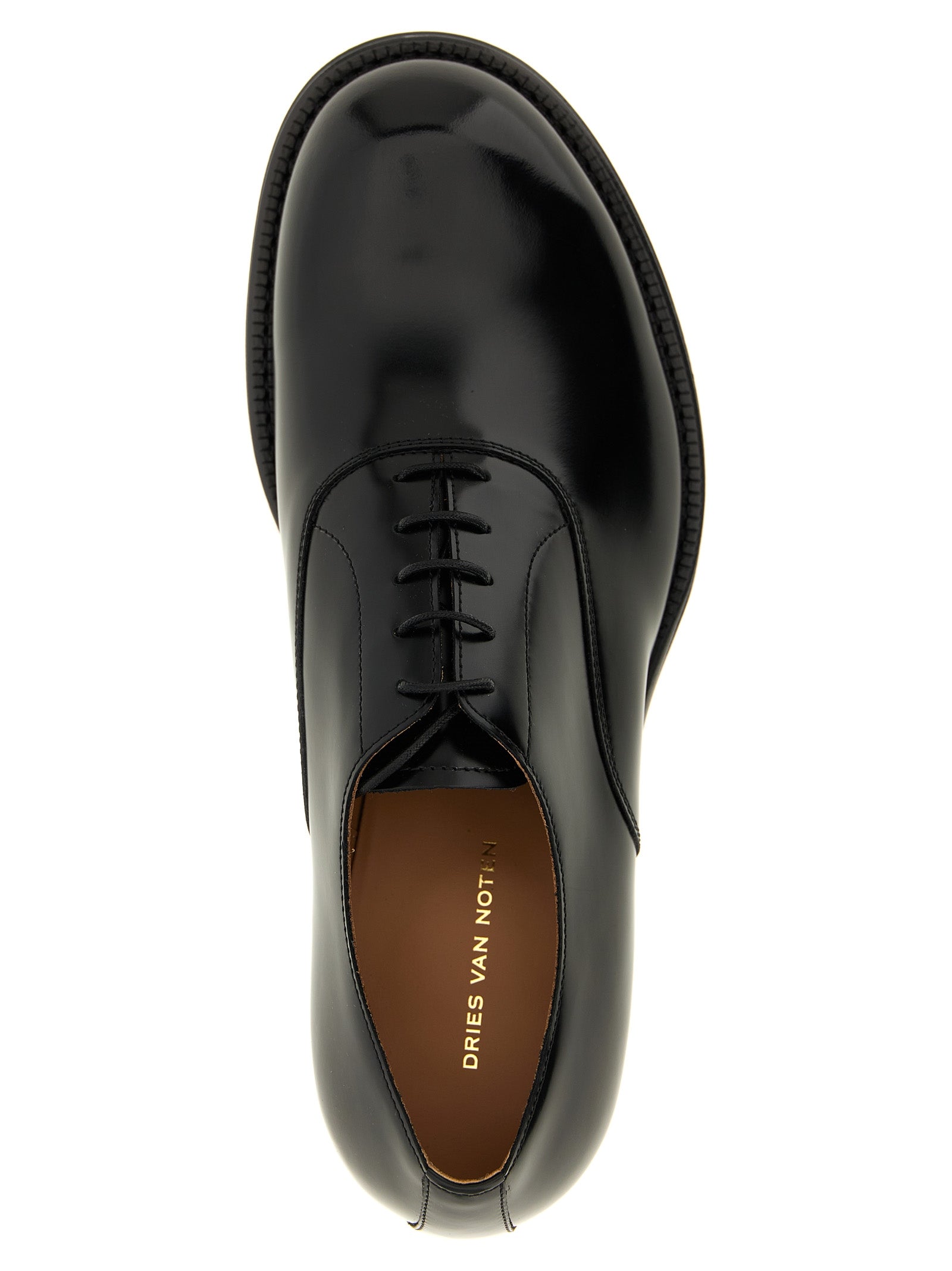Dries Van Noten Black Calfskin Oxfords and Derbies