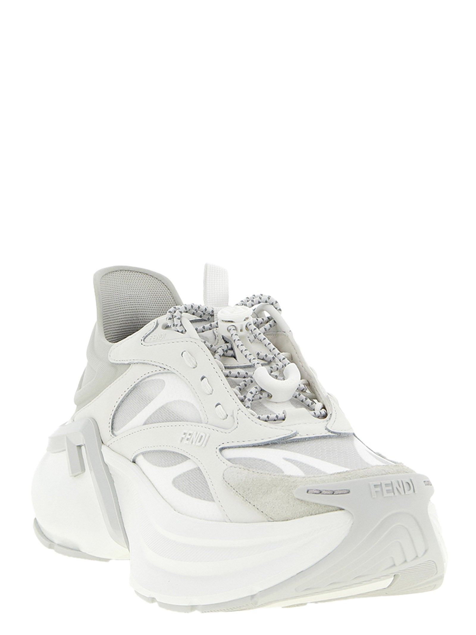 Fendi Grey Calfskin Athletic Sneakers