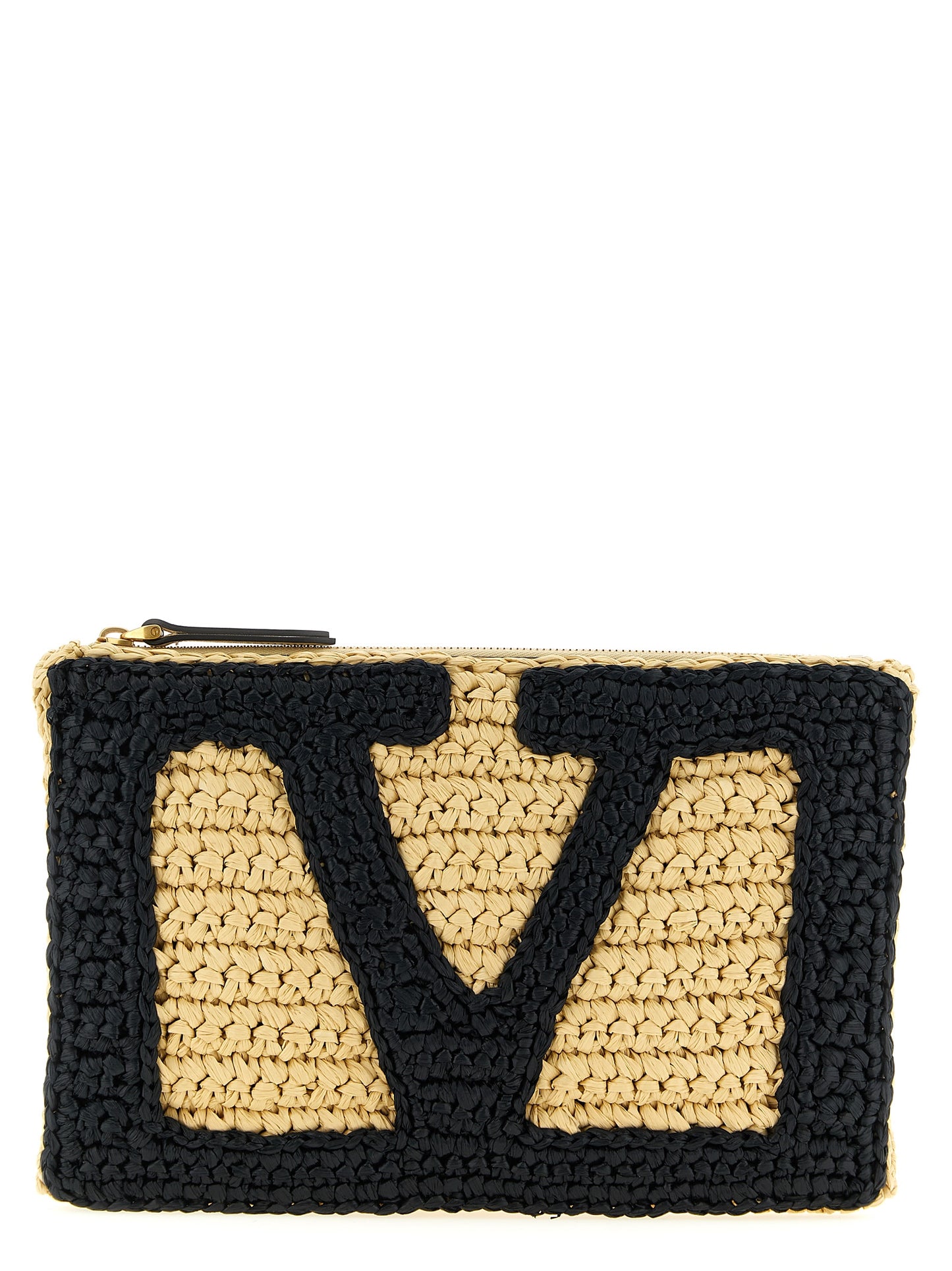 Valentino Garavani Black Viscose Clutch Bag