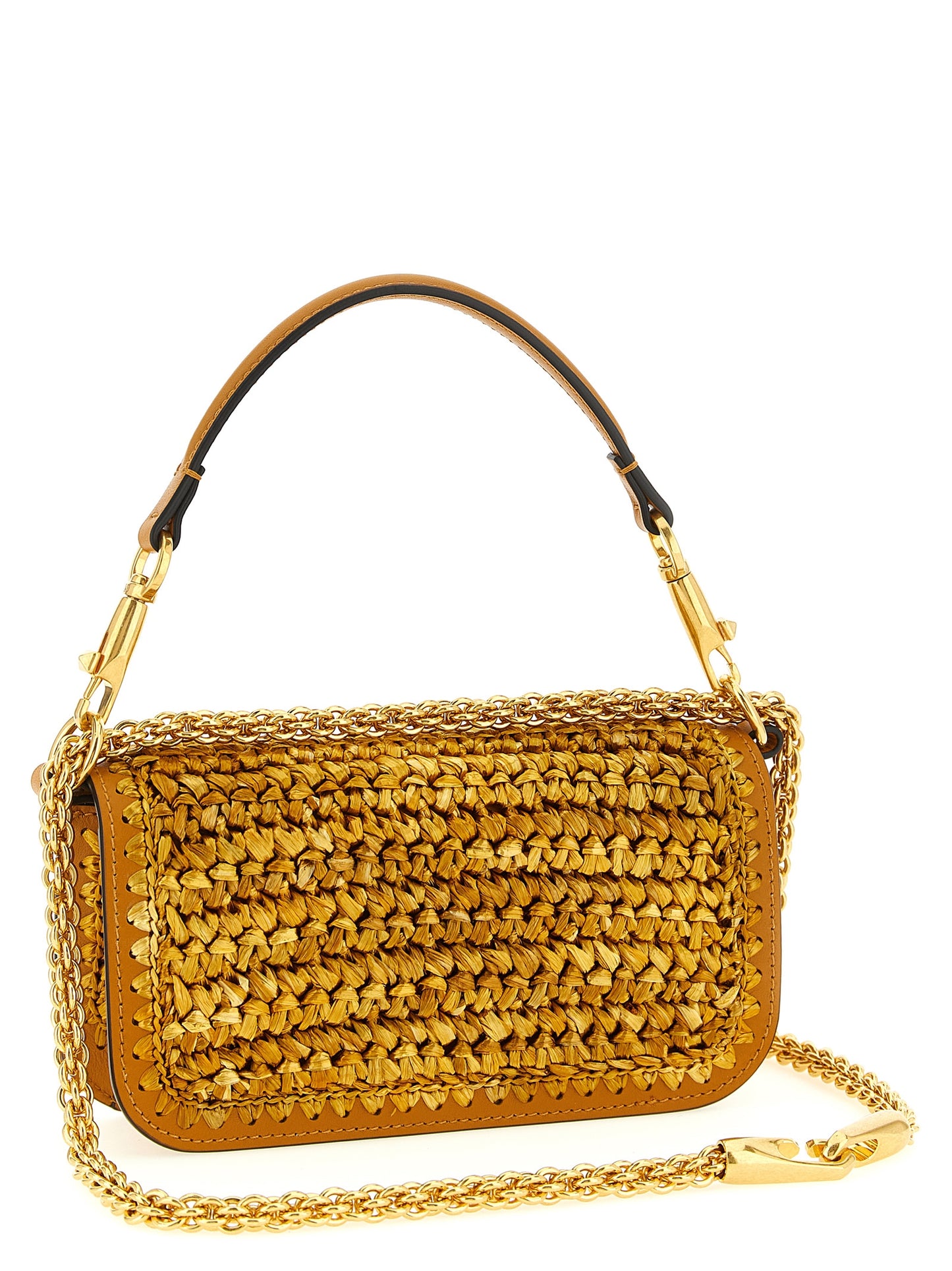 Valentino Garavani Gold Viscose Shoulder Bag