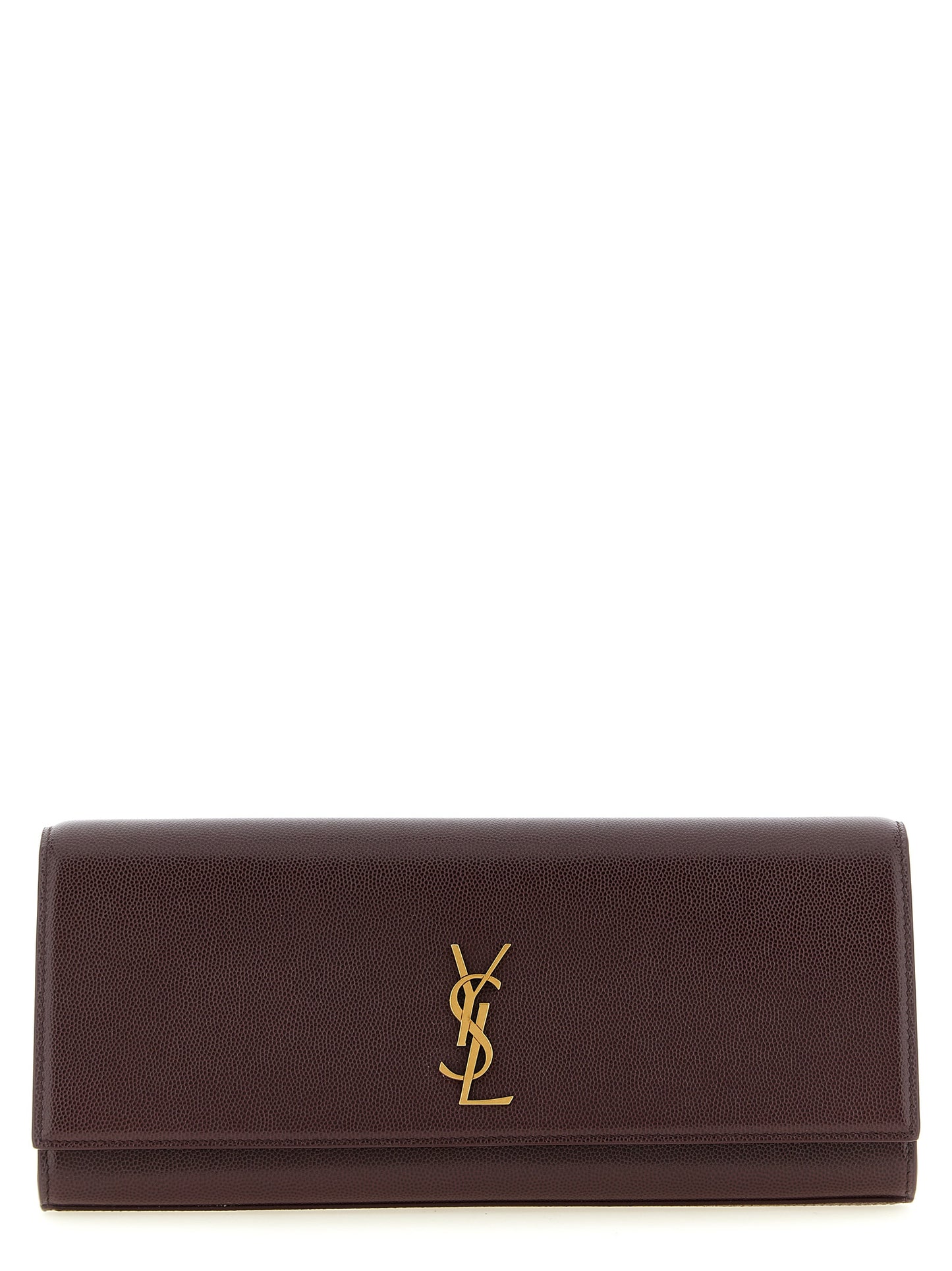 Saint Laurent Bordeaux Calfskin Clutch Bag