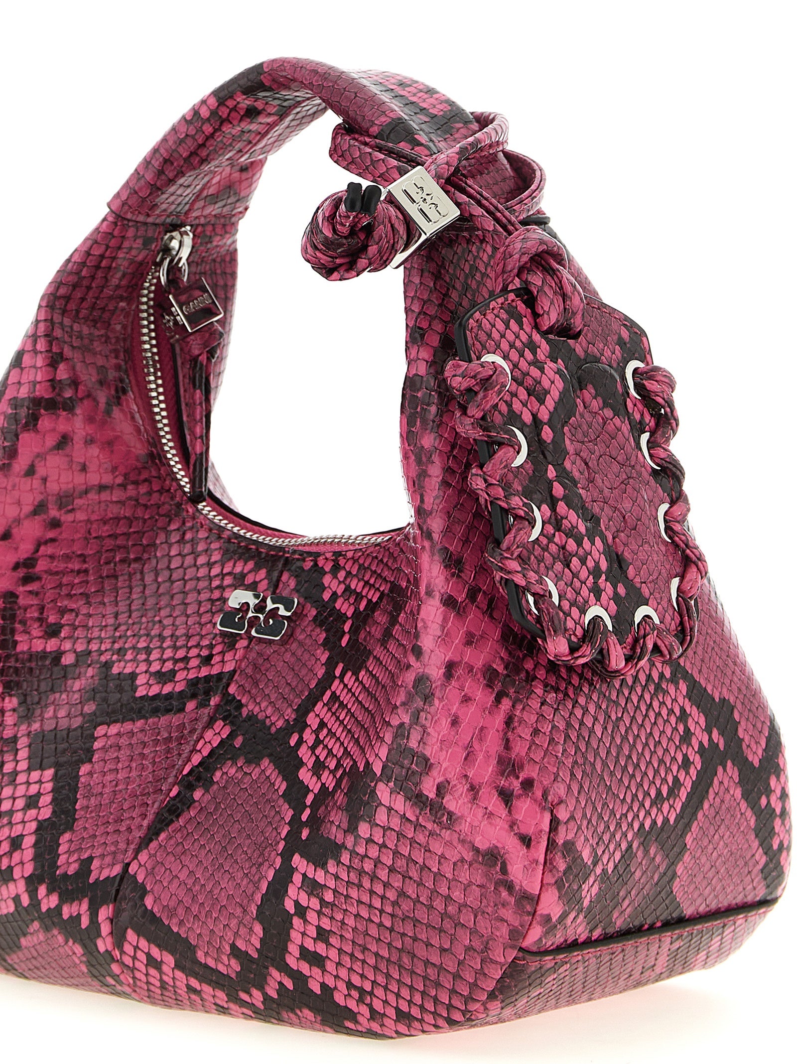 Ganni Fuchsia Handtas van gerecycled polyester