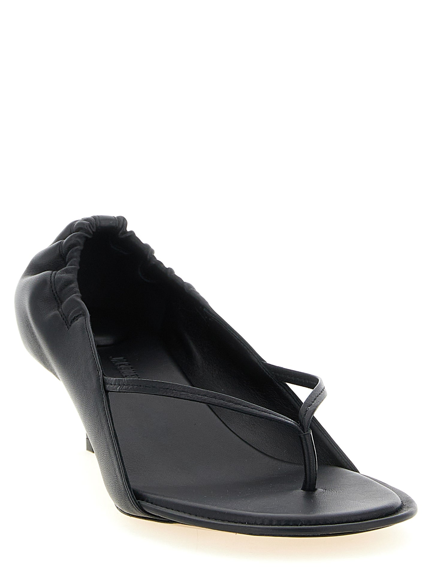 Jacquemus Black Lamb Leather Flat Sandals
