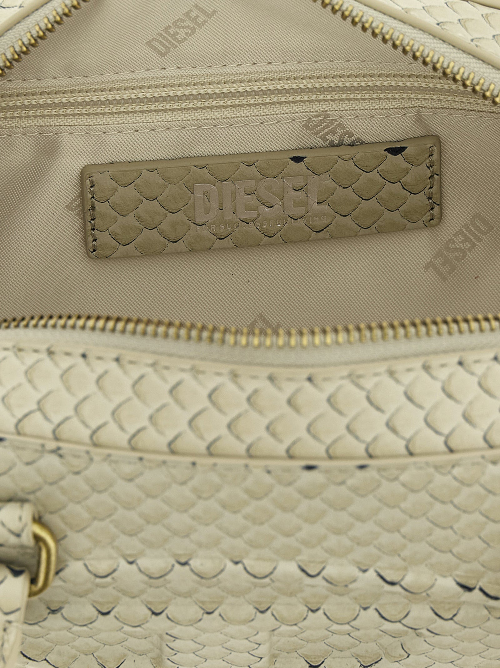 Diesel Beige Overige Vezels Schoudertas