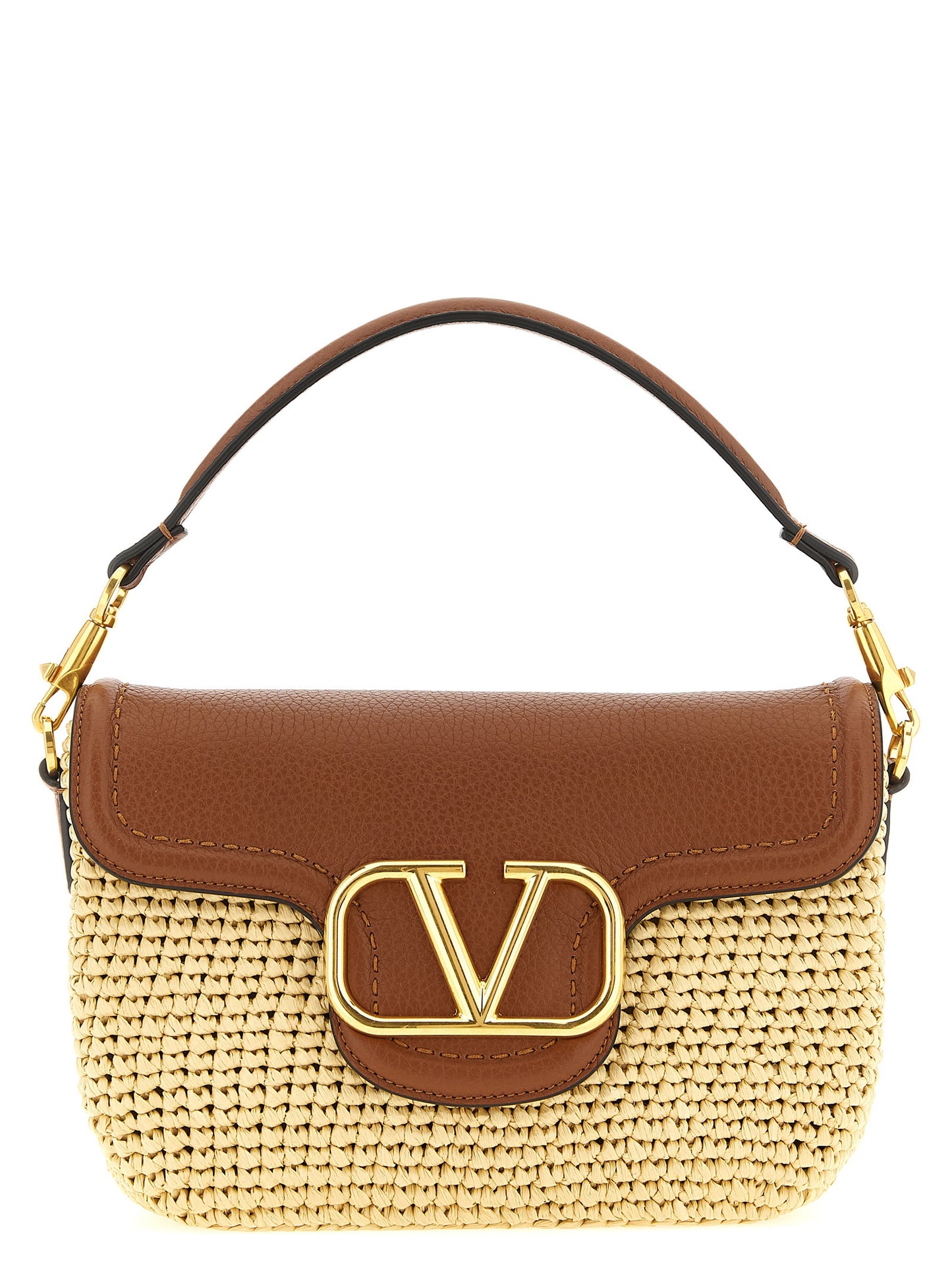 Valentino Garavani Brown Viscose Shoulder Bag
