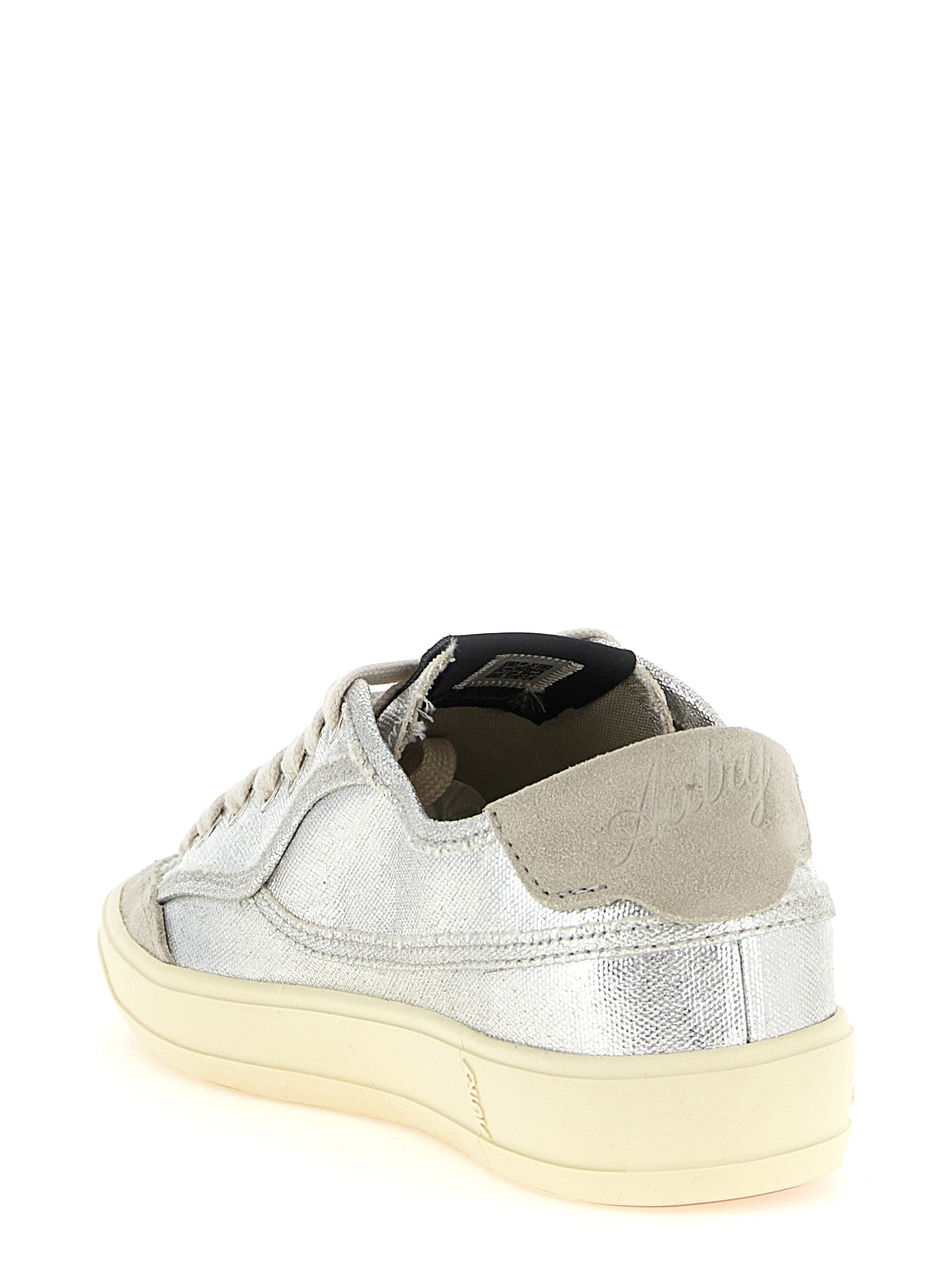 Autry Silver Canvas Lage Sneakers