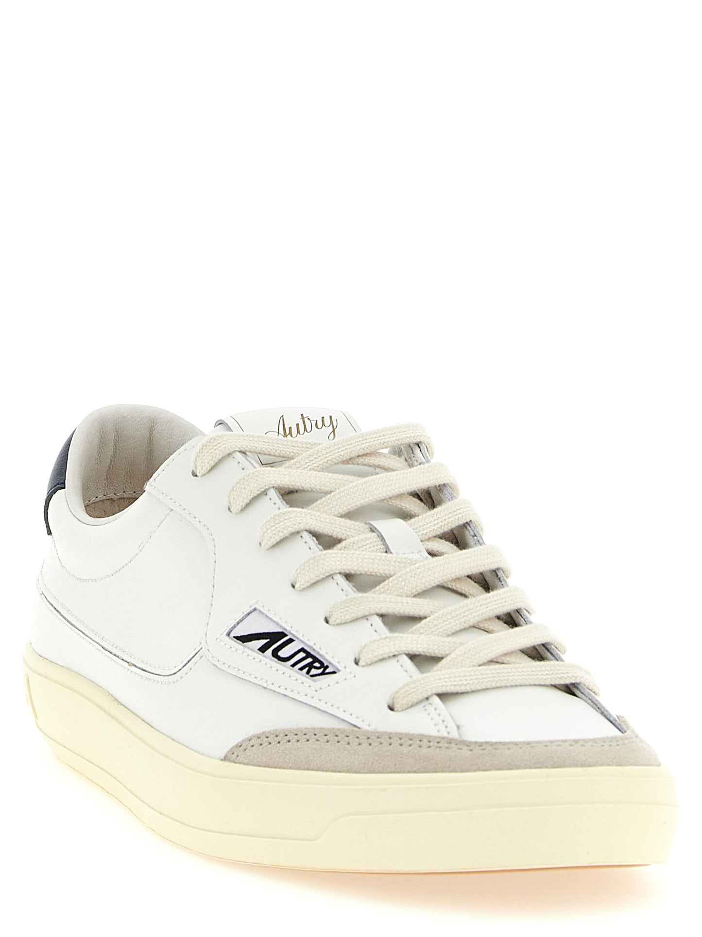 Autry White Cowhide Low Top Sneakers