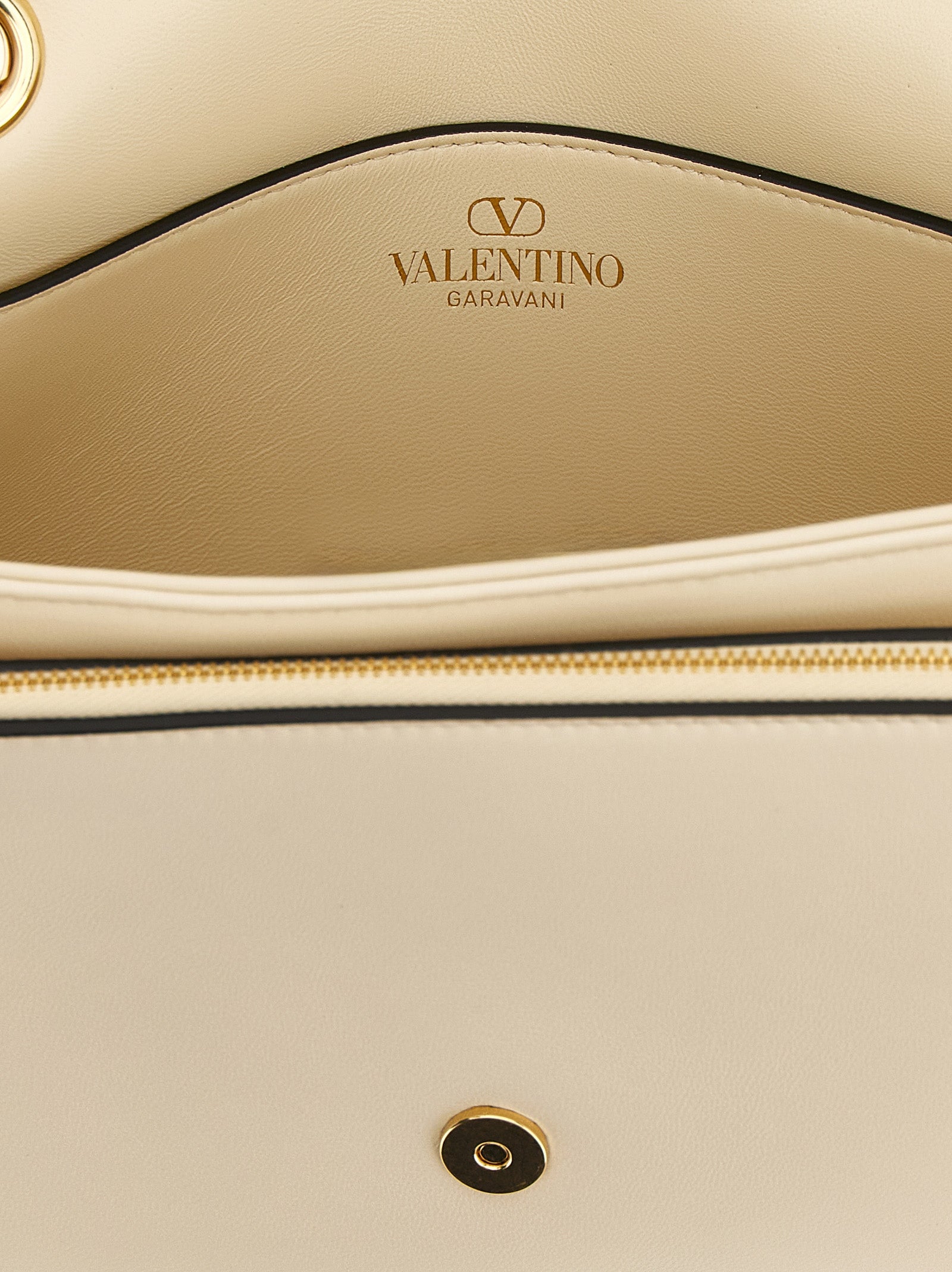 Valentino Garavani Witte Lamswleren Schoudertas