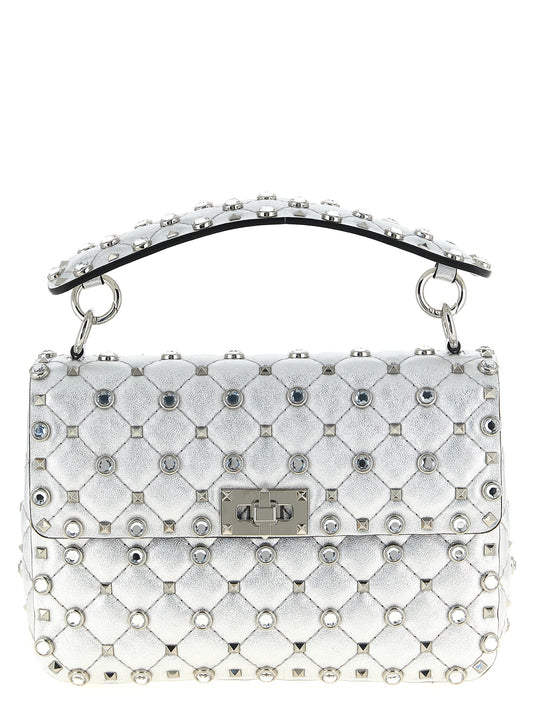 Valentino Garavani Silver Lamb Leather Shoulder Bag