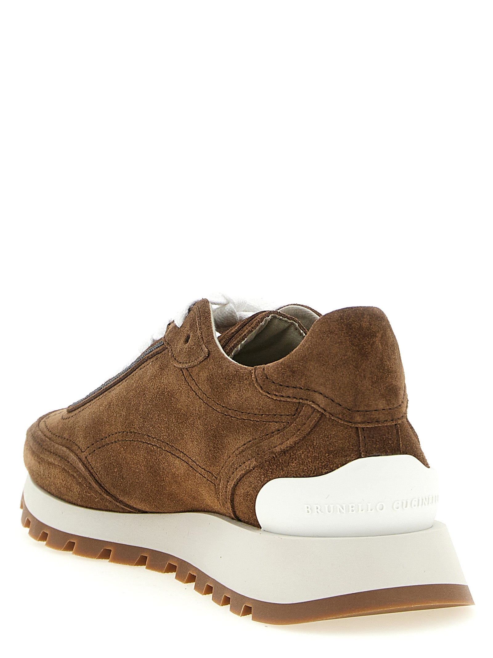 Brunello Cucinelli Bruine Lage Sneakers van Kalfsleer
