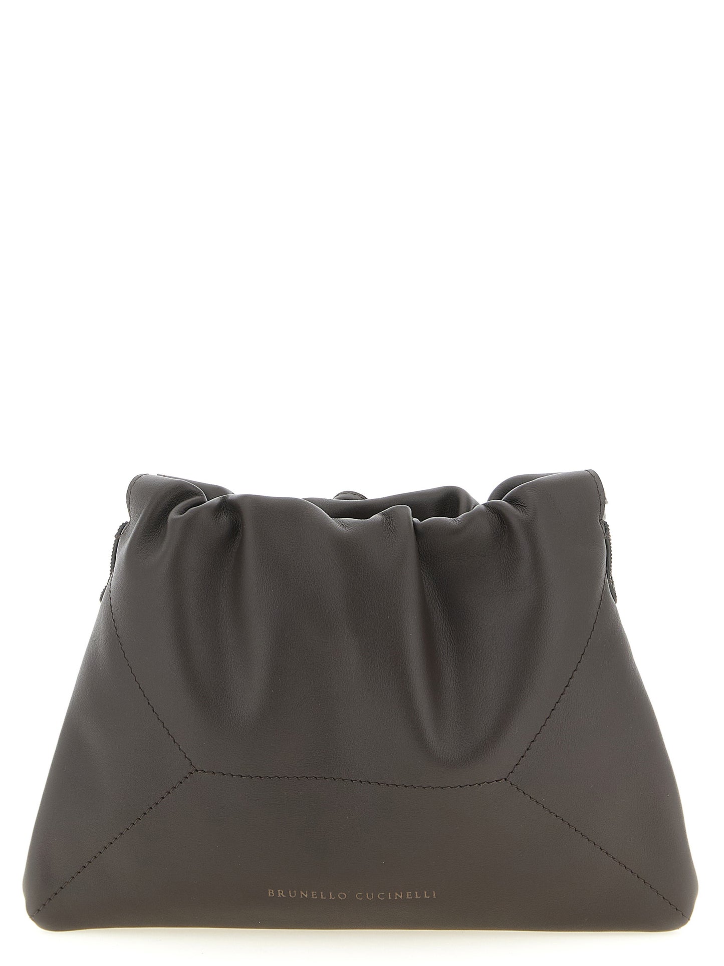Brunello Cucinelli Brown Calfskin Clutch Bag