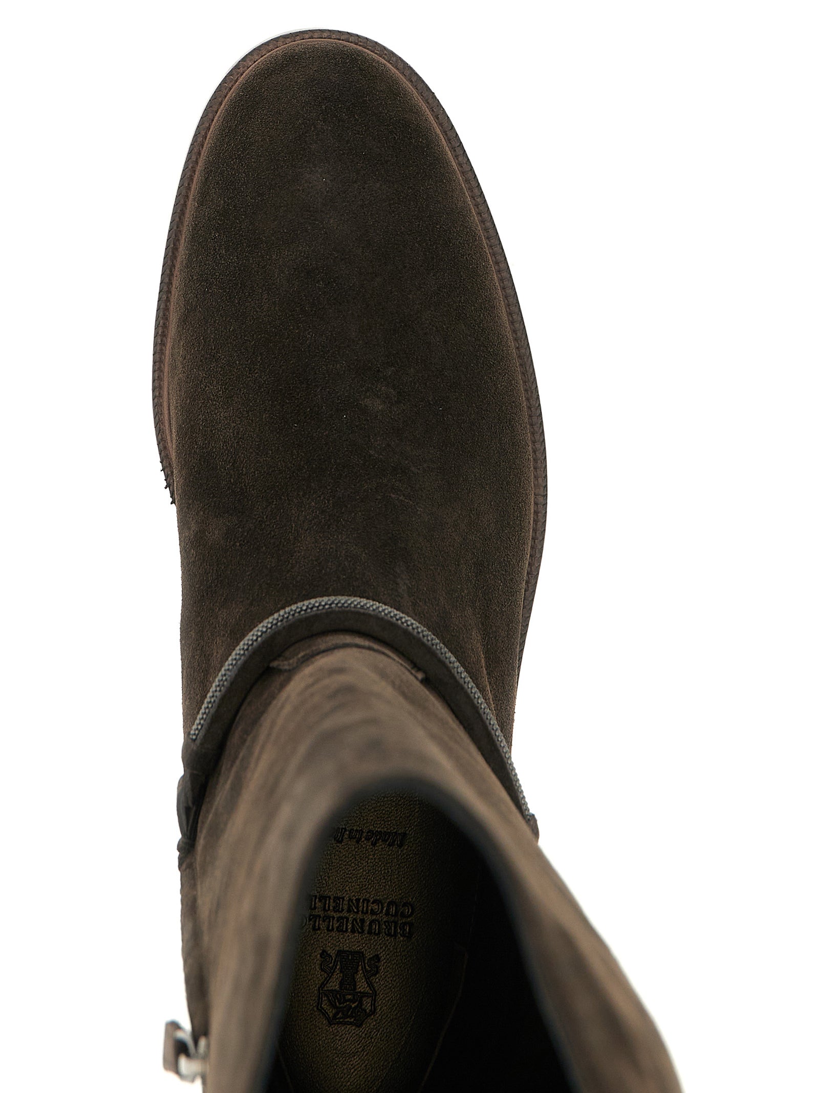 Brunello Cucinelli Black Calfskin Over-the-Knee