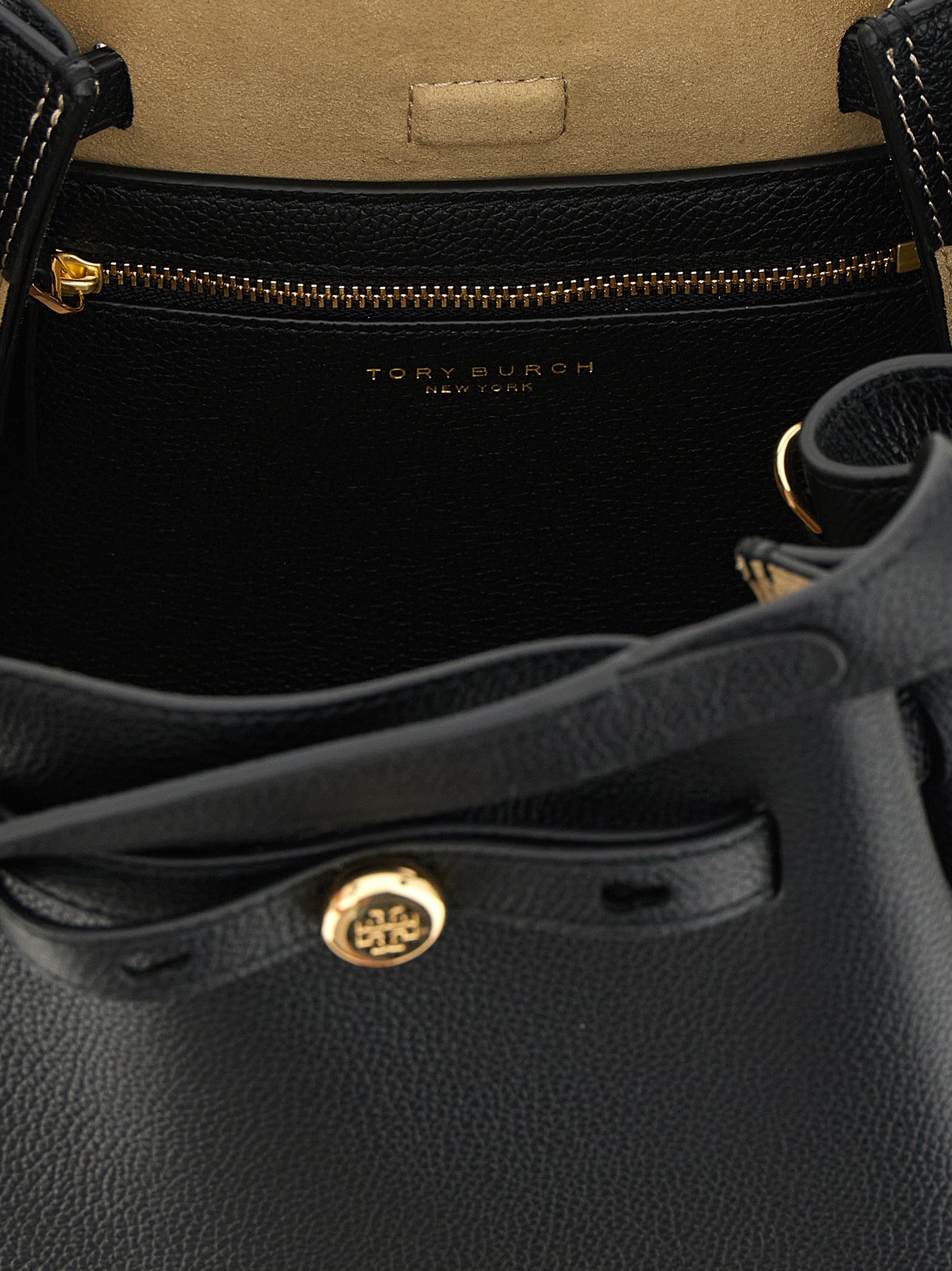 Tory Burch Zwarte Handtas van Koeienhuid
