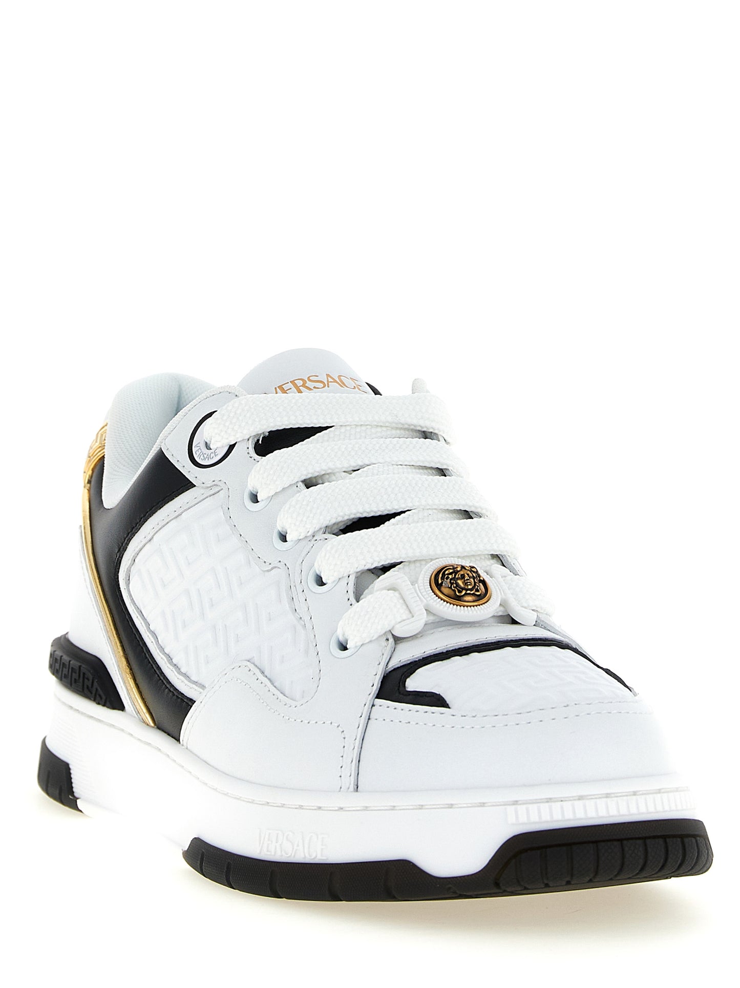 Versace Bicolor Leather Low Top Sneakers