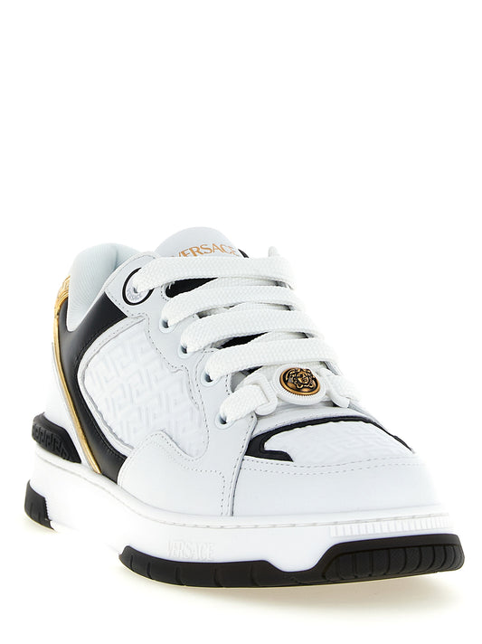 Versace Bicolor Leather Low Top Sneakers