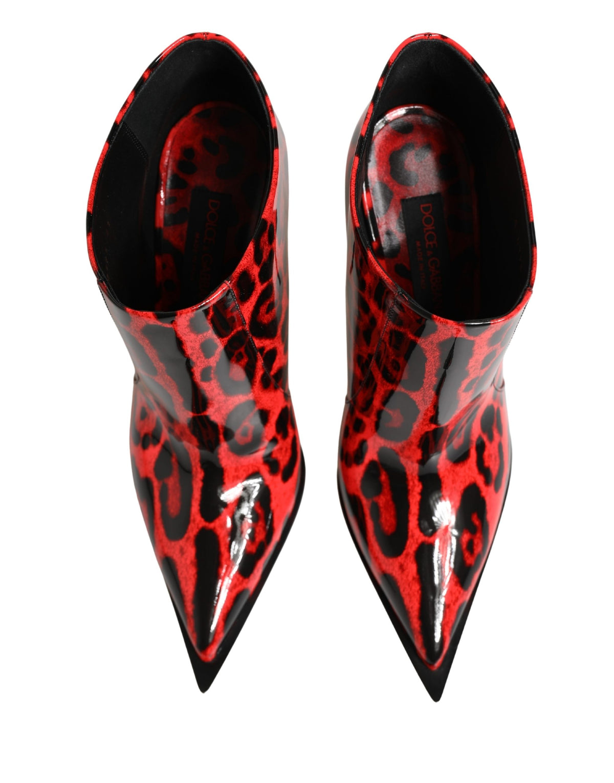 Dolce & Gabbana Rode Luipaard Cardinale Enkellaarsjes Schoenen