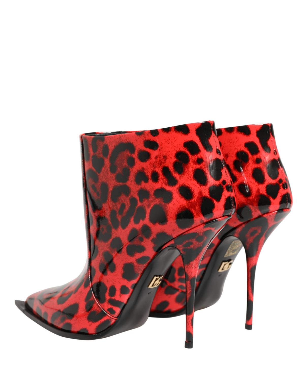Dolce & Gabbana Rode Luipaard Cardinale Enkellaarsjes Schoenen