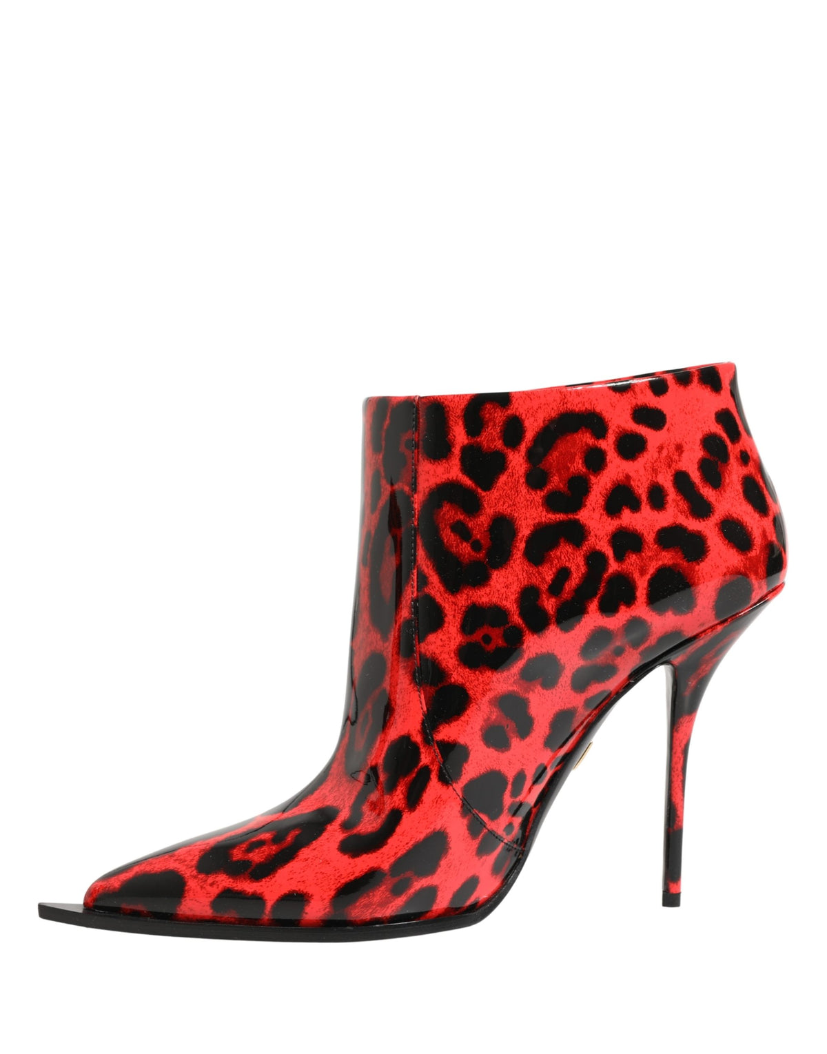 Dolce & Gabbana Rode Luipaard Cardinale Enkellaarsjes Schoenen