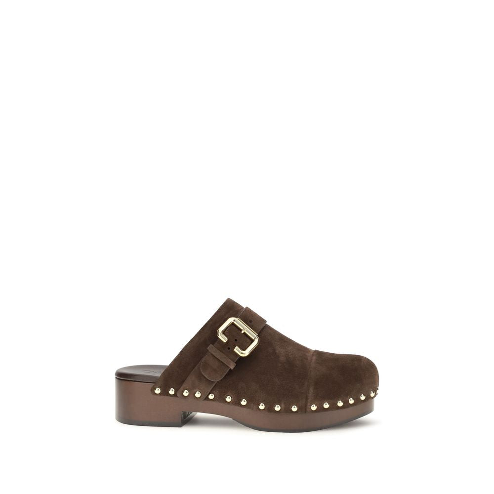 Chloe Brown Calf Leather Bos Taurus Clogs