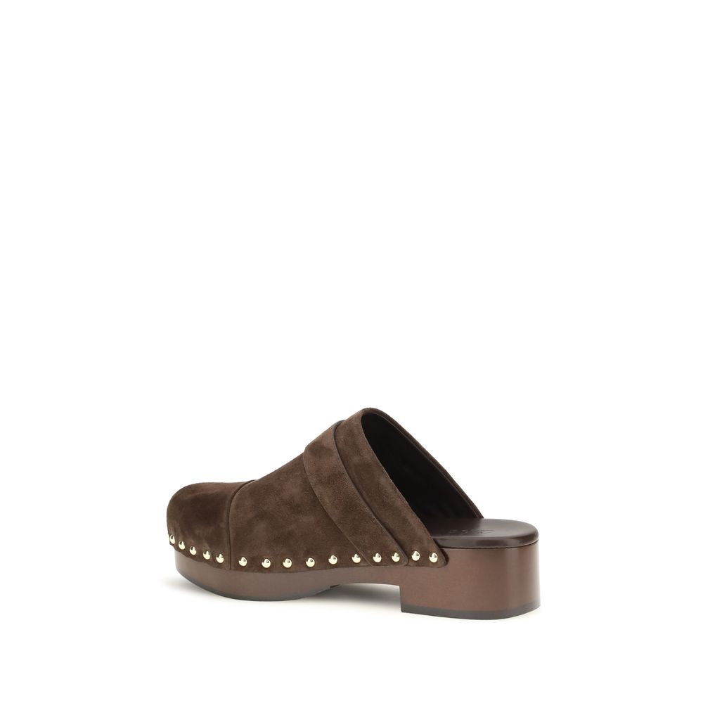 Chloe Brown Calf Leather Bos Taurus Clogs