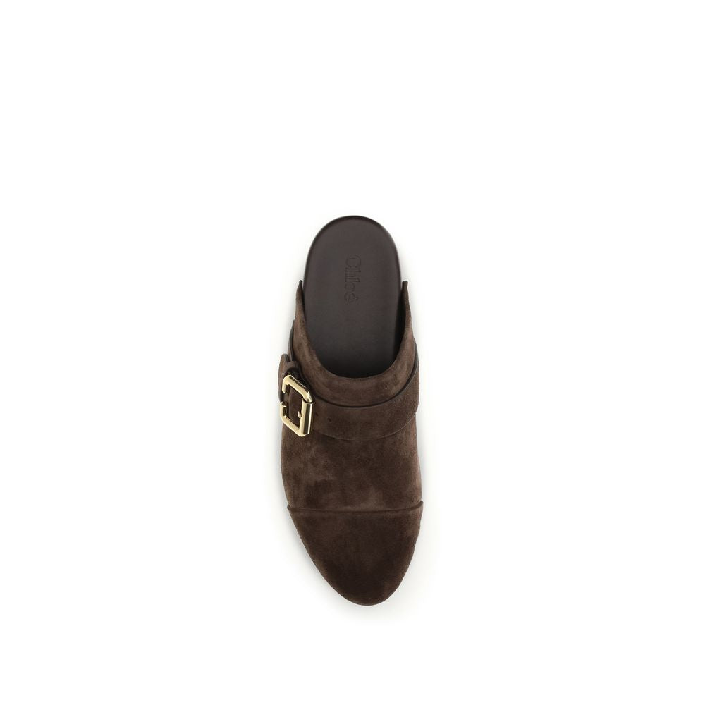 Chloe Brown Calf Leather Bos Taurus Clogs