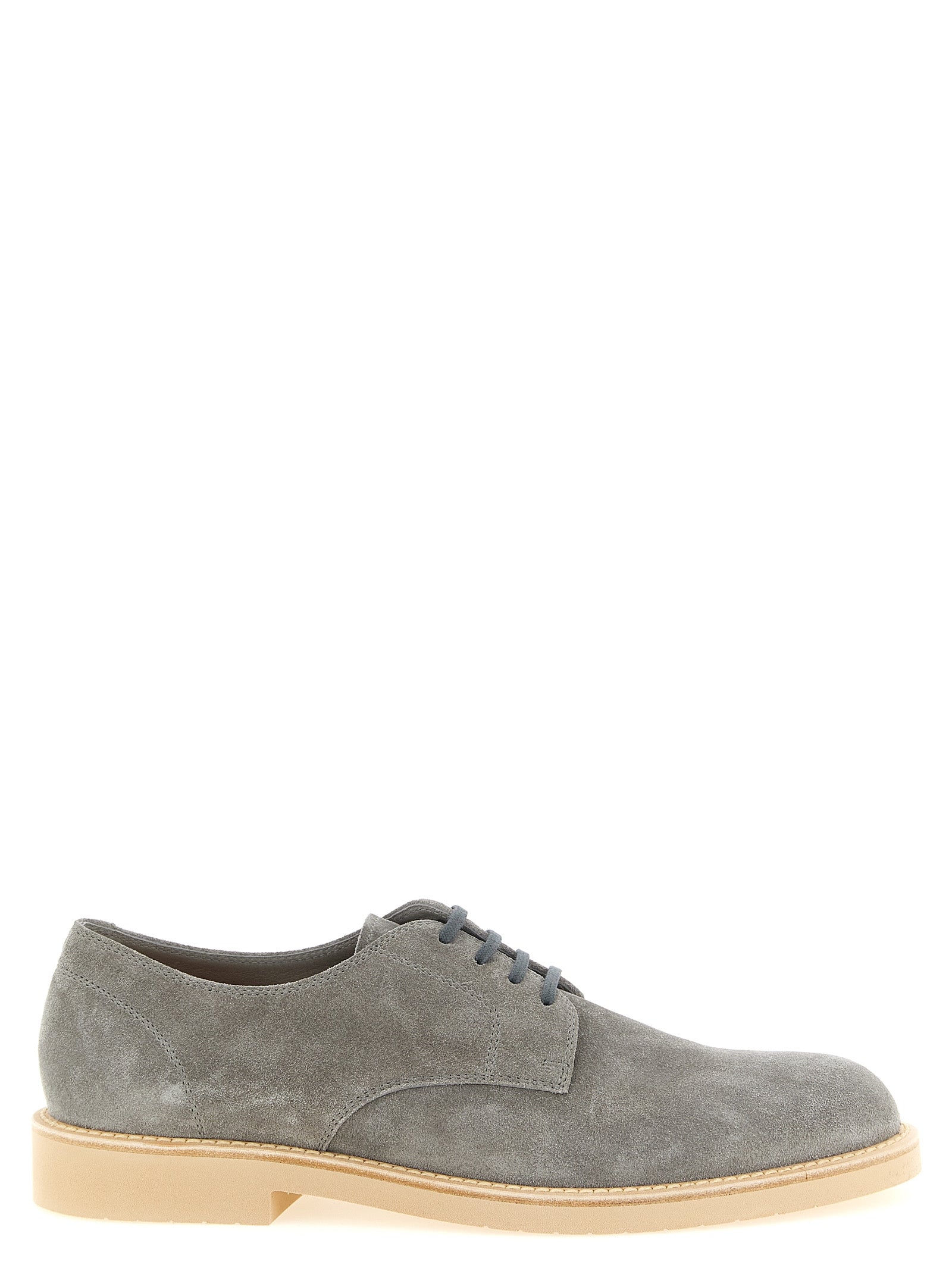 Brunello Cucinelli Gray Leather Oxfords and Derbies