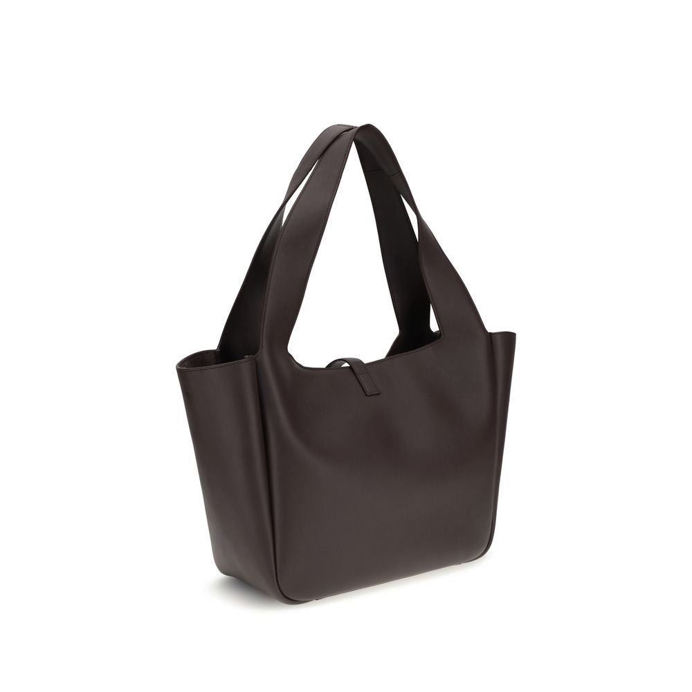 Saint Laurent Sac à Bandoulière en Cuir de Veau Marron Bos Taurus