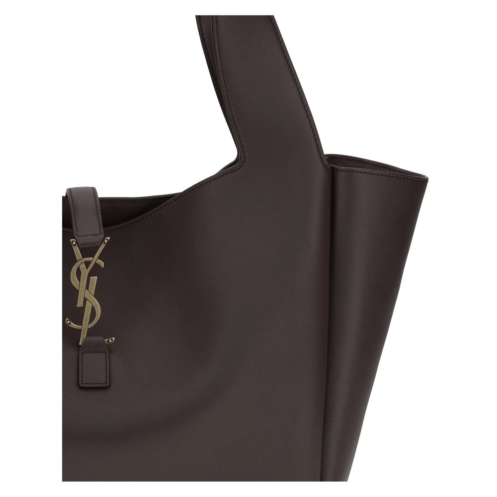 Saint Laurent Sac à Bandoulière en Cuir de Veau Marron Bos Taurus
