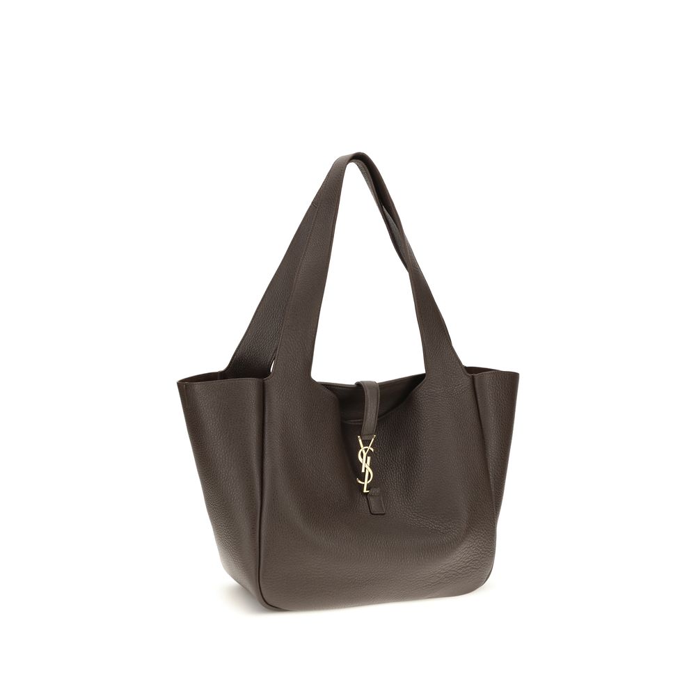 Saint Laurent Sac à Bandoulière en Cuir de Veau Marron Bos Taurus