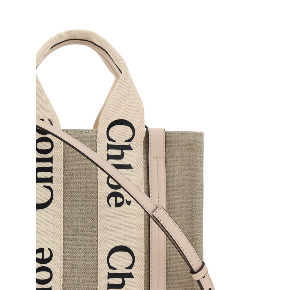 Chloé Brown Linen Handbag