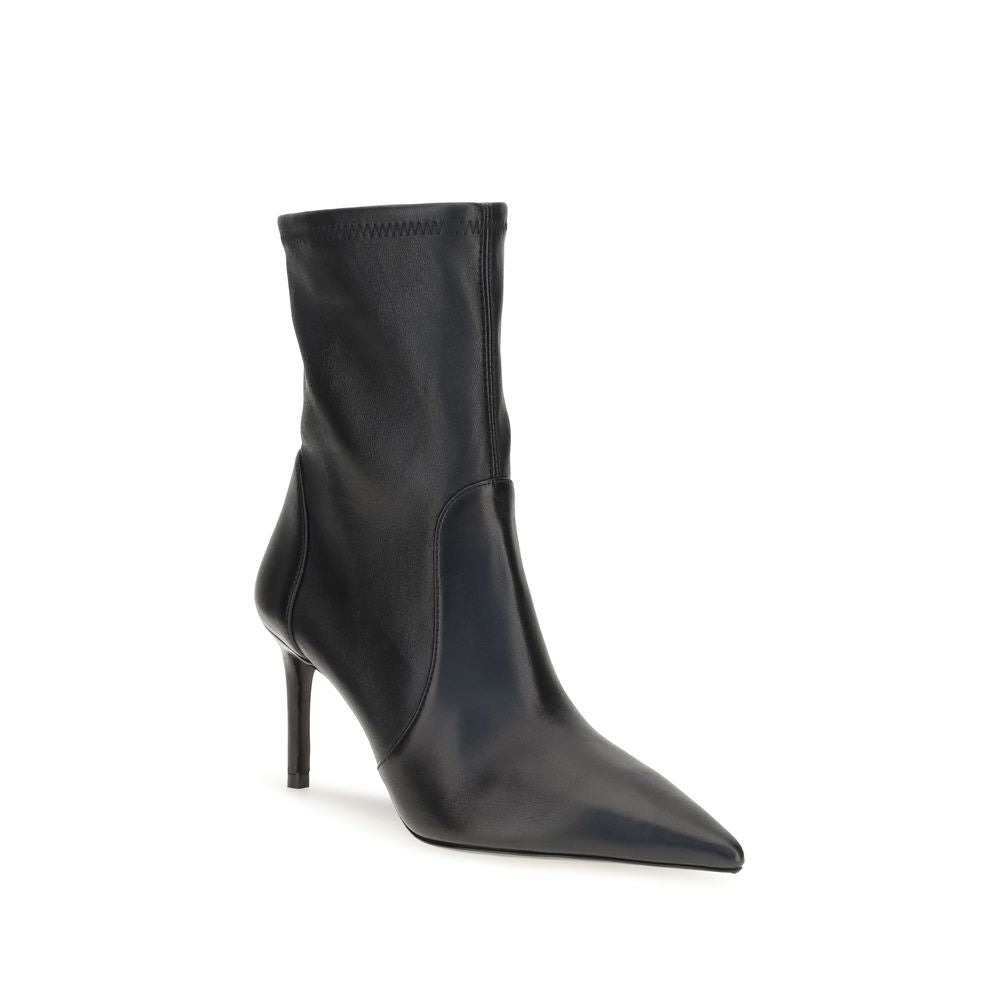 Stuart Weitzman Zwarte Kalfsleren Bos Taurus Enkellaarzen