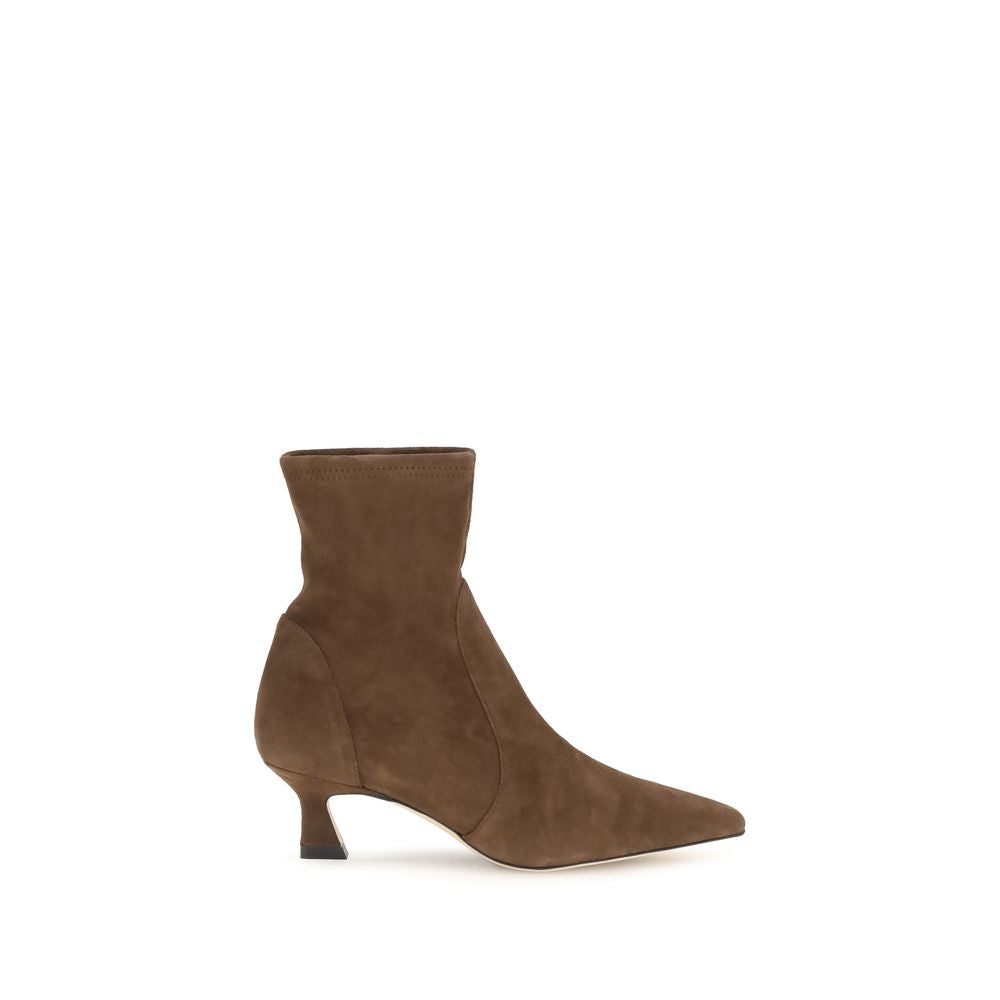Stuart Weitzman Bruine Kalfsleren Bos Taurus Enkellaarzen