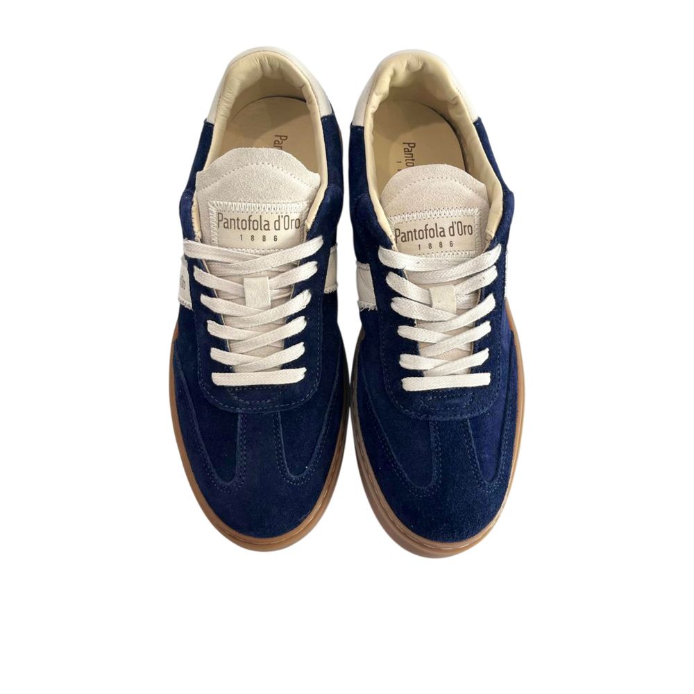 Pantofola D'Oro blauwe suède herensneakers